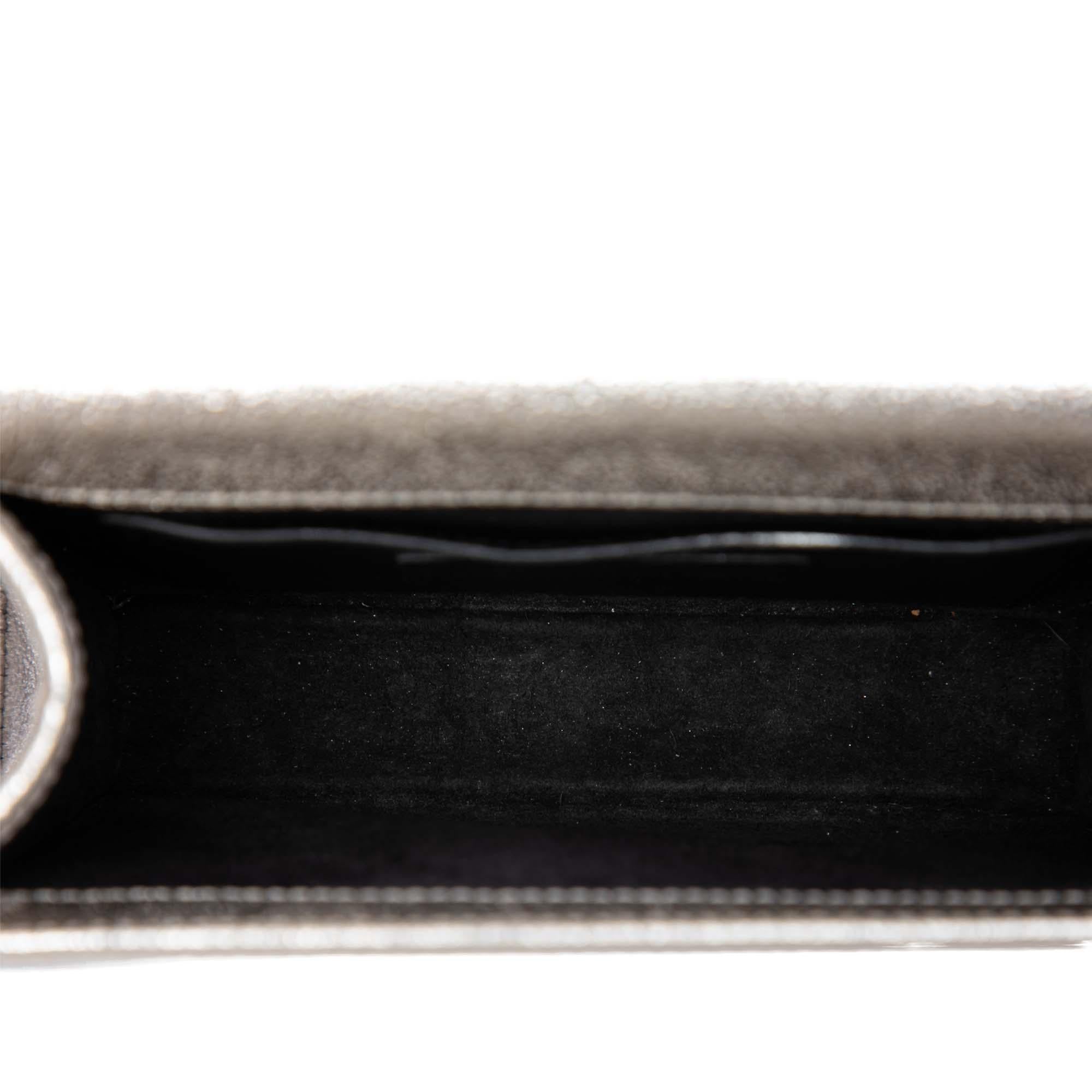 Saint Laurent Small Metallic Calfskin Monogram Kate Crossbody