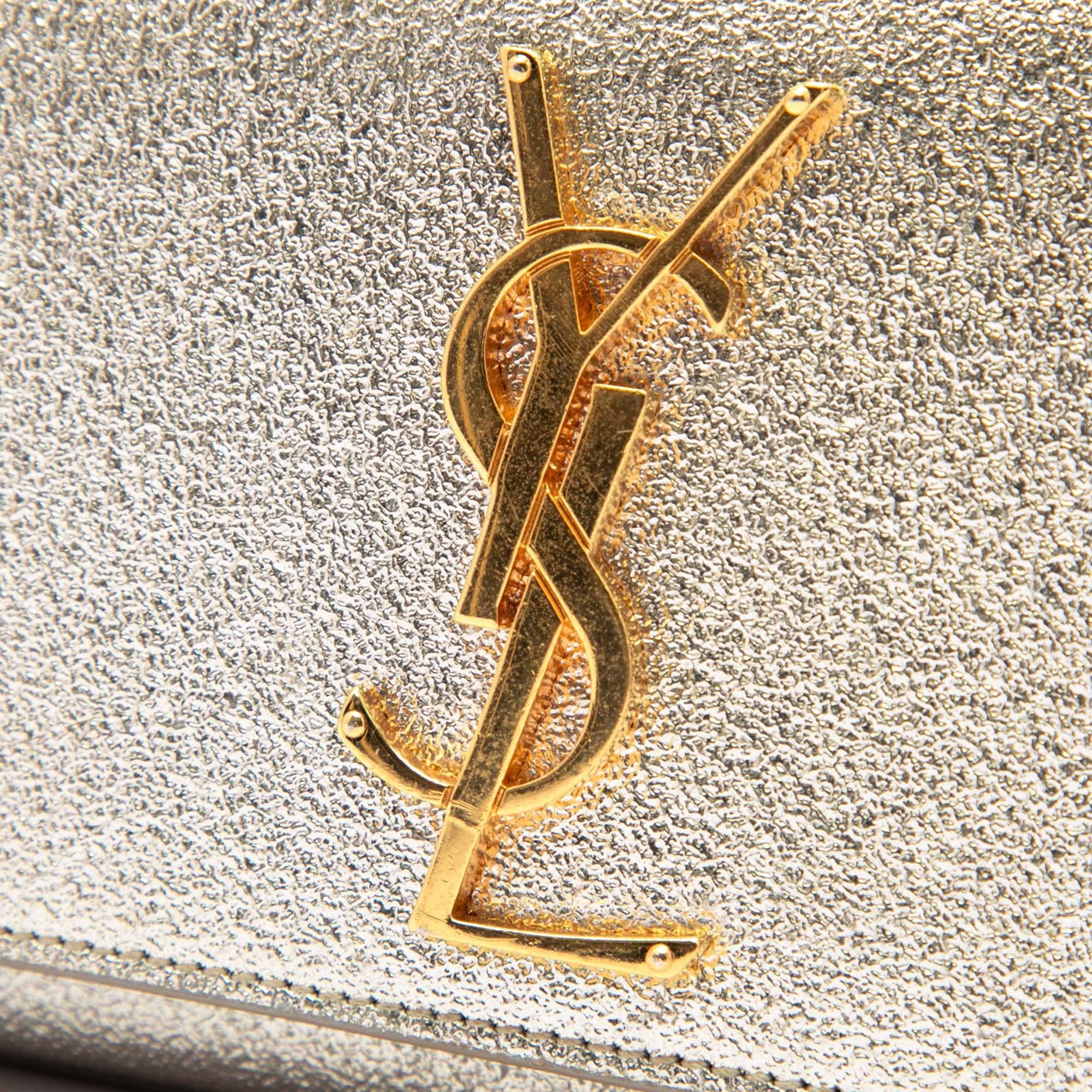 Saint Laurent Small Metallic Calfskin Monogram Kate Crossbody