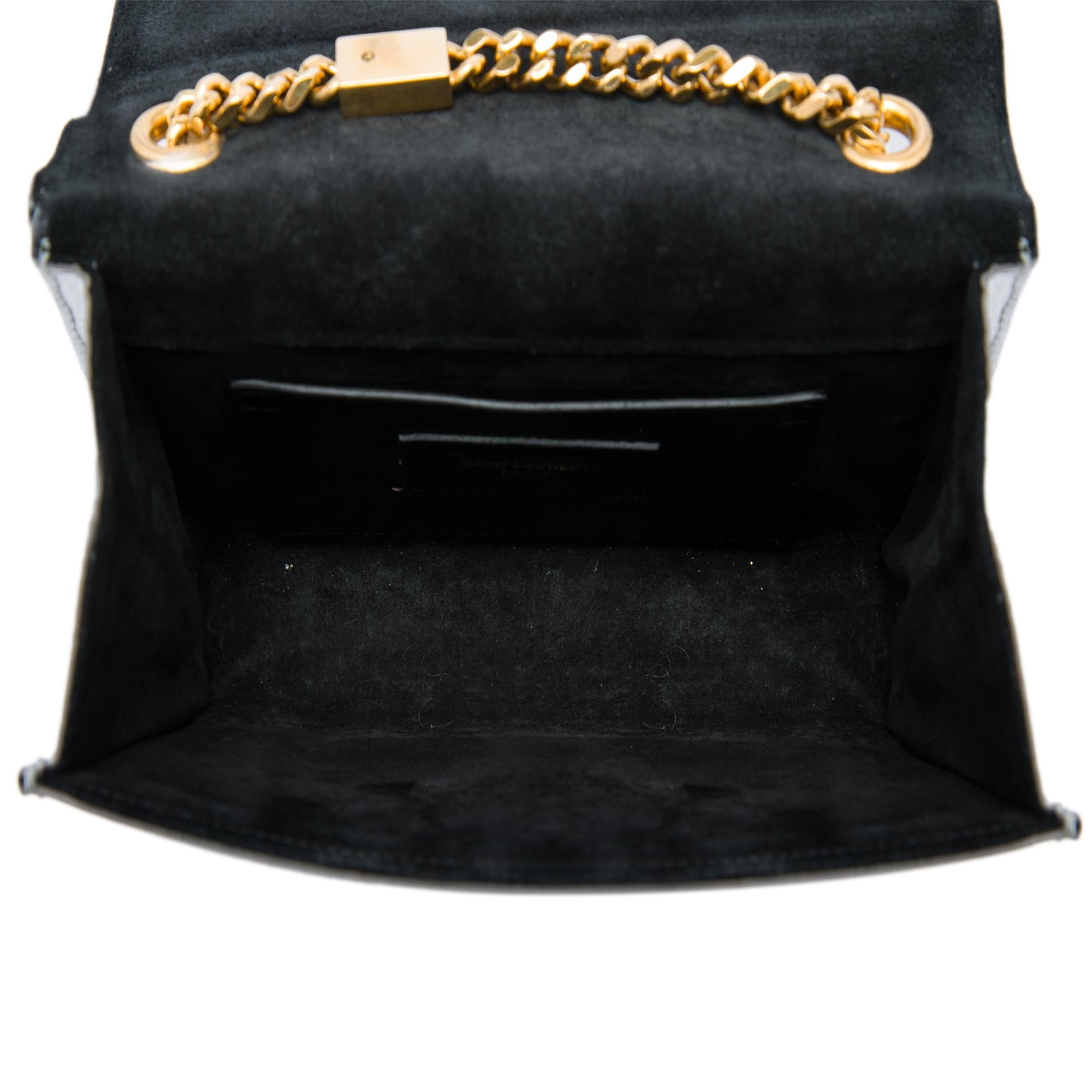 Saint Laurent Small Metallic Calfskin Monogram Kate Tassel Crossbody