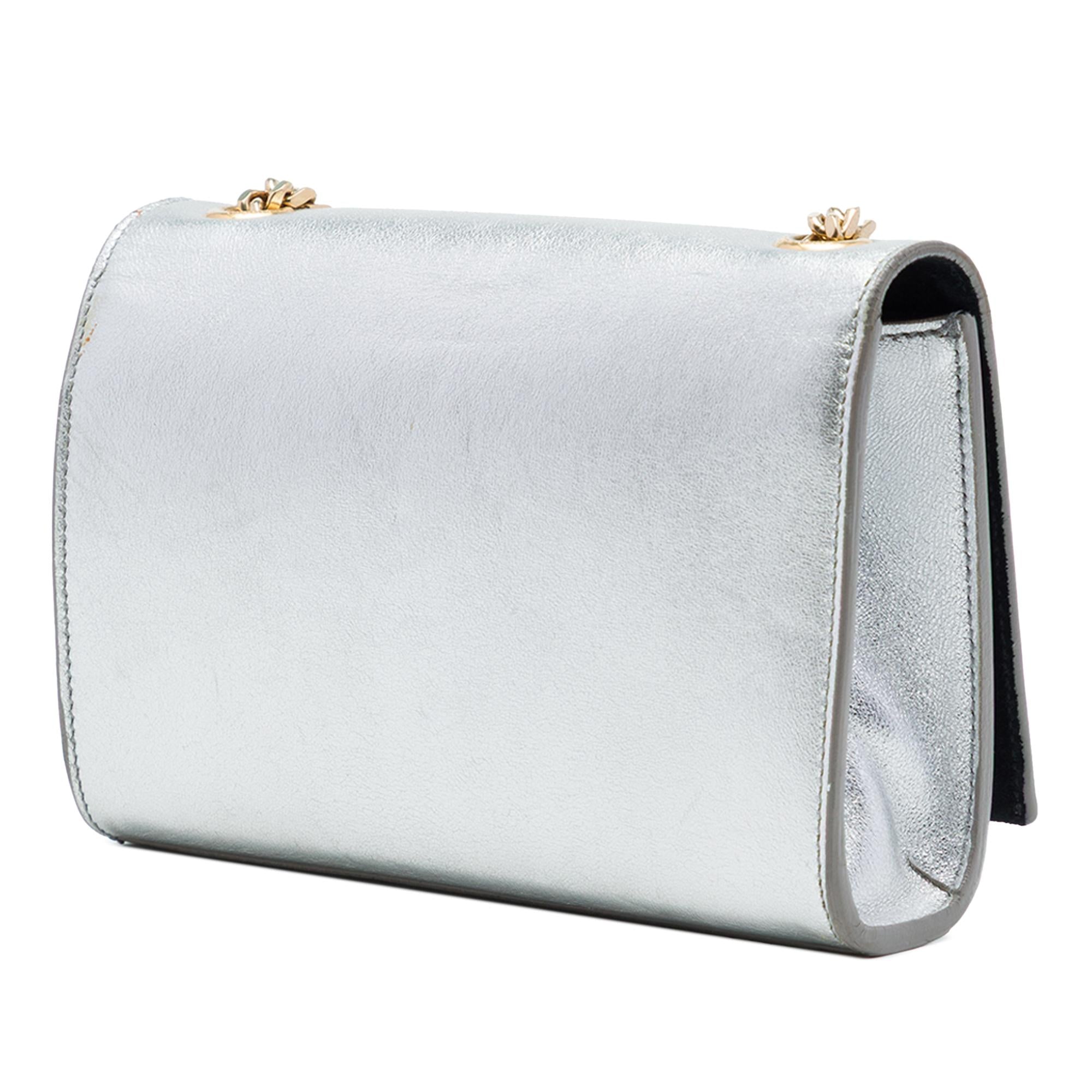 Saint Laurent Small Metallic Calfskin Monogram Kate Tassel Crossbody