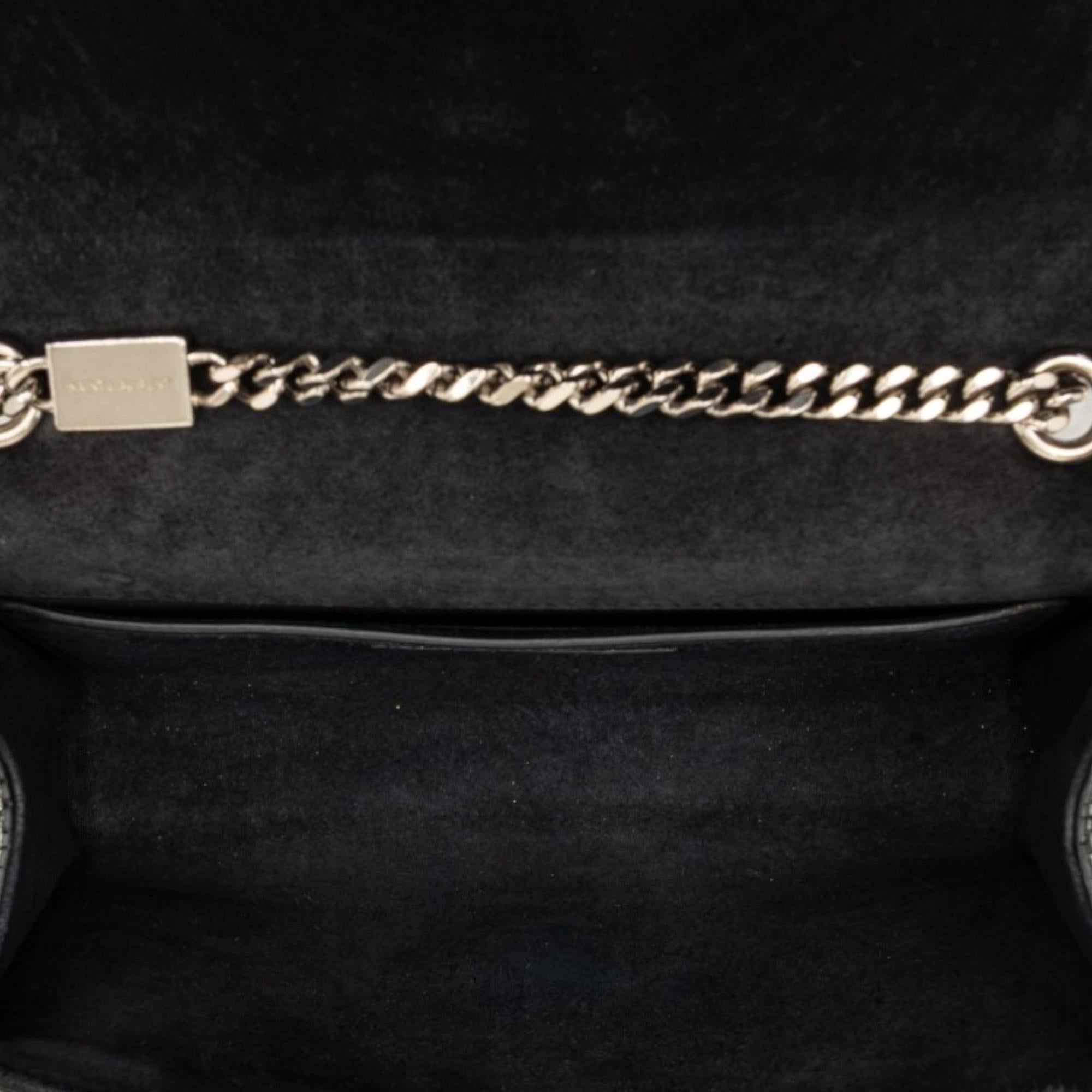 Saint Laurent Small Metallic Chevron Calfskin Monogram Kate Crossbody