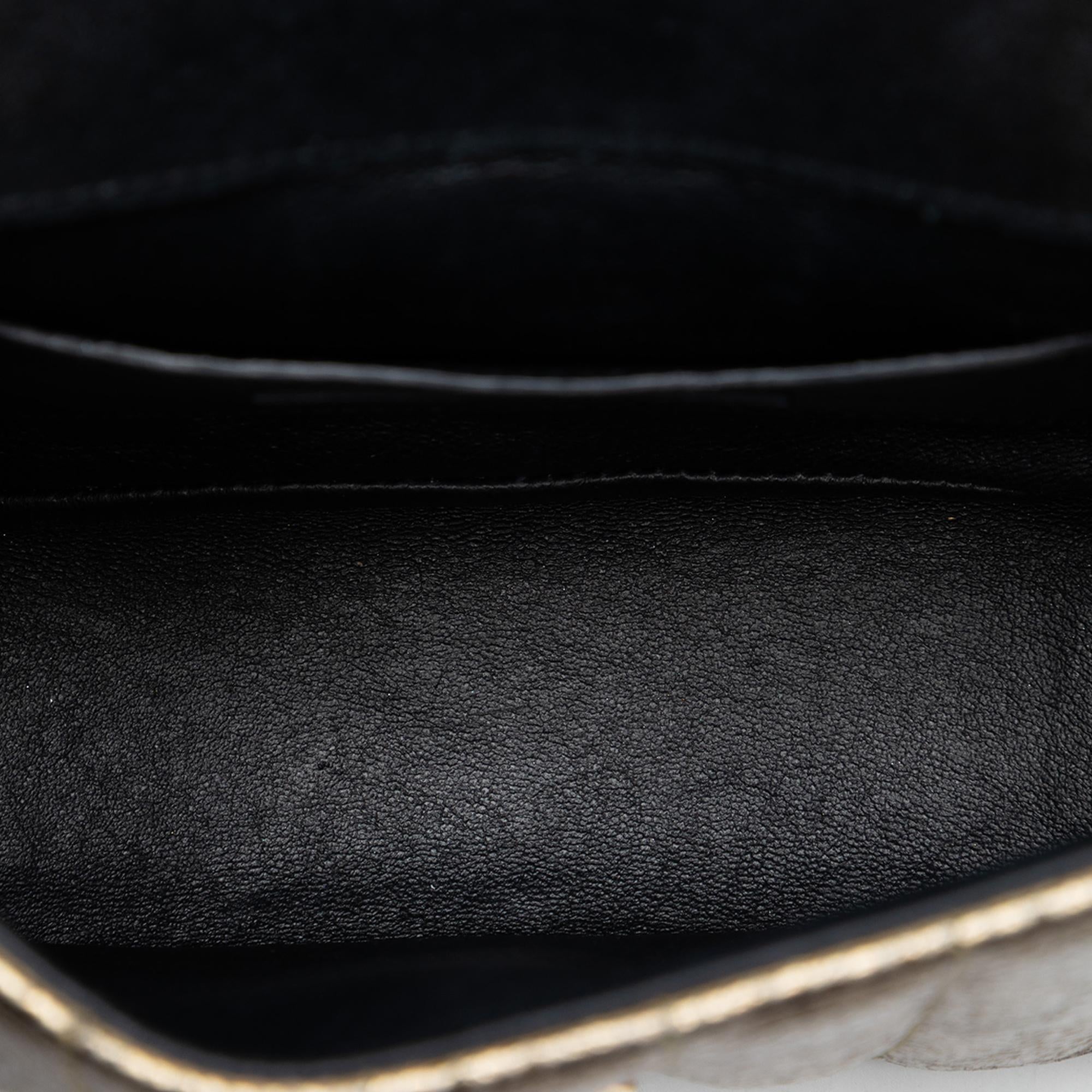 Saint Laurent Small Metallic Grain De Poudre Monogram Vicky Chain Bag