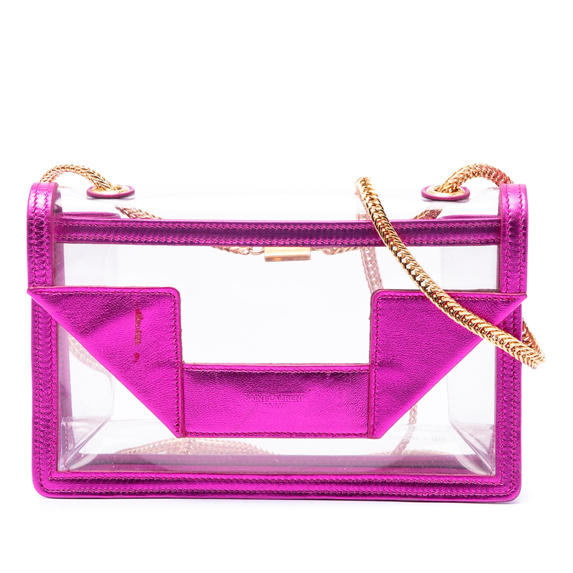 Saint Laurent Small Metallic Leather Trimmed PVC Betty Crossbody