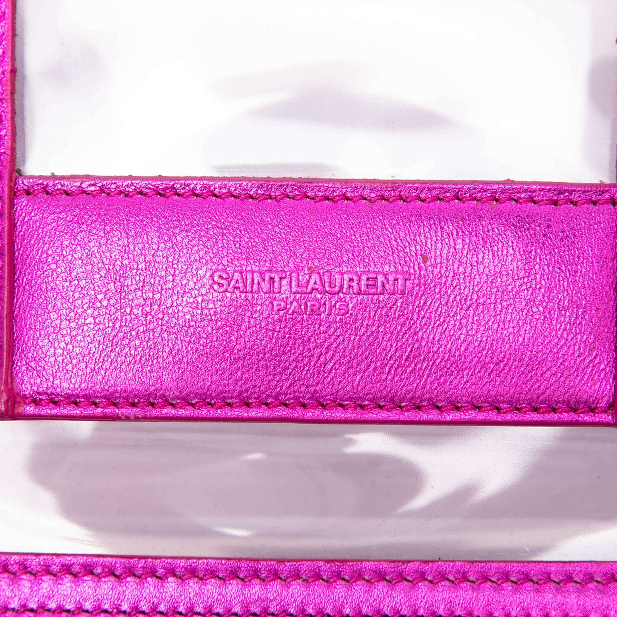 Saint Laurent Small Metallic Leather Trimmed PVC Betty Crossbody