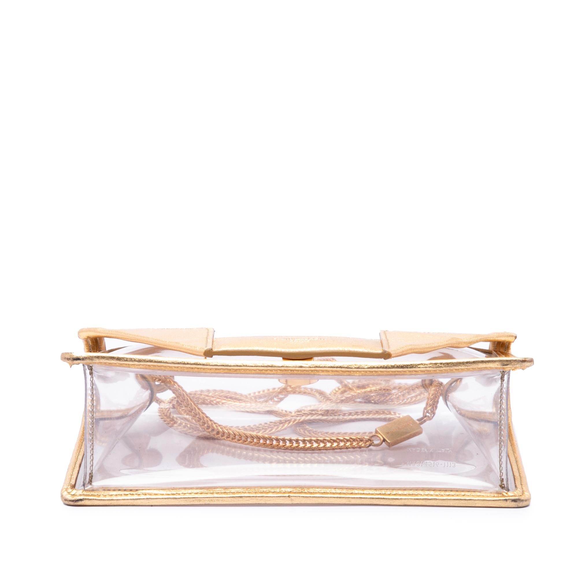 Saint Laurent Small Metallic Leather Trimmed PVC Betty Crossbody
