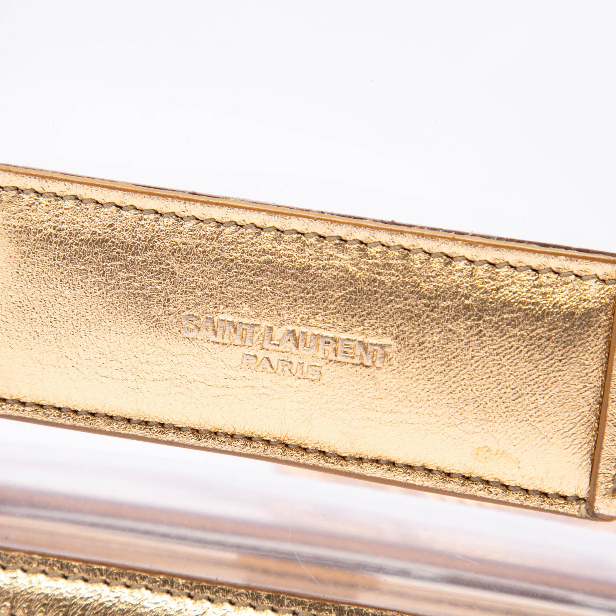 Saint Laurent Small Metallic Leather Trimmed PVC Betty Crossbody