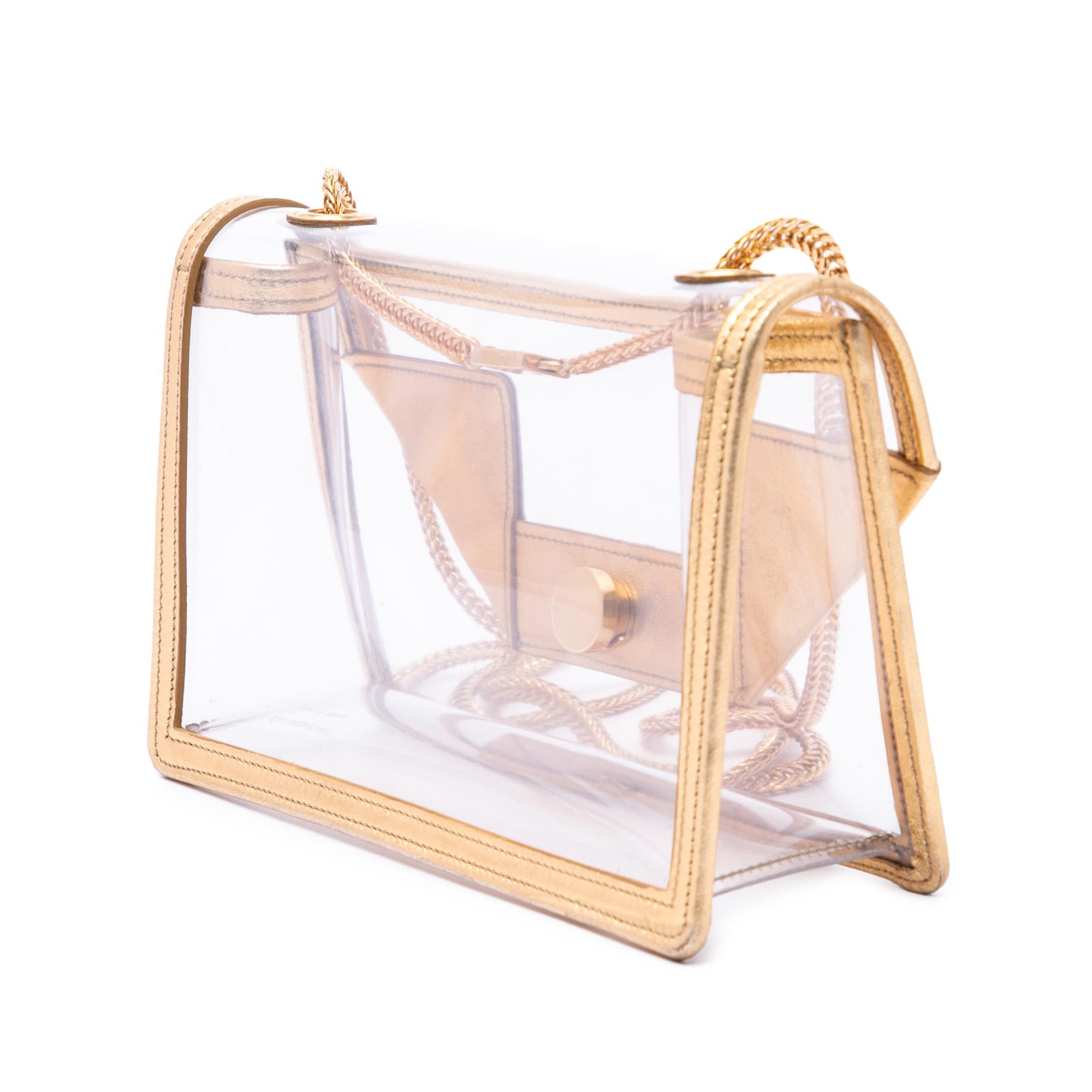 Saint Laurent Small Metallic Leather Trimmed PVC Betty Crossbody