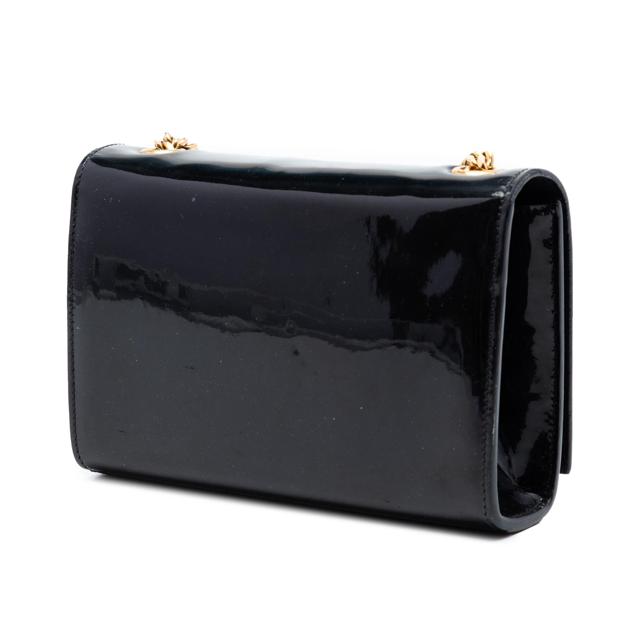 Saint Laurent Small Patent Classic Monogram Kate Tassel Crossbody
