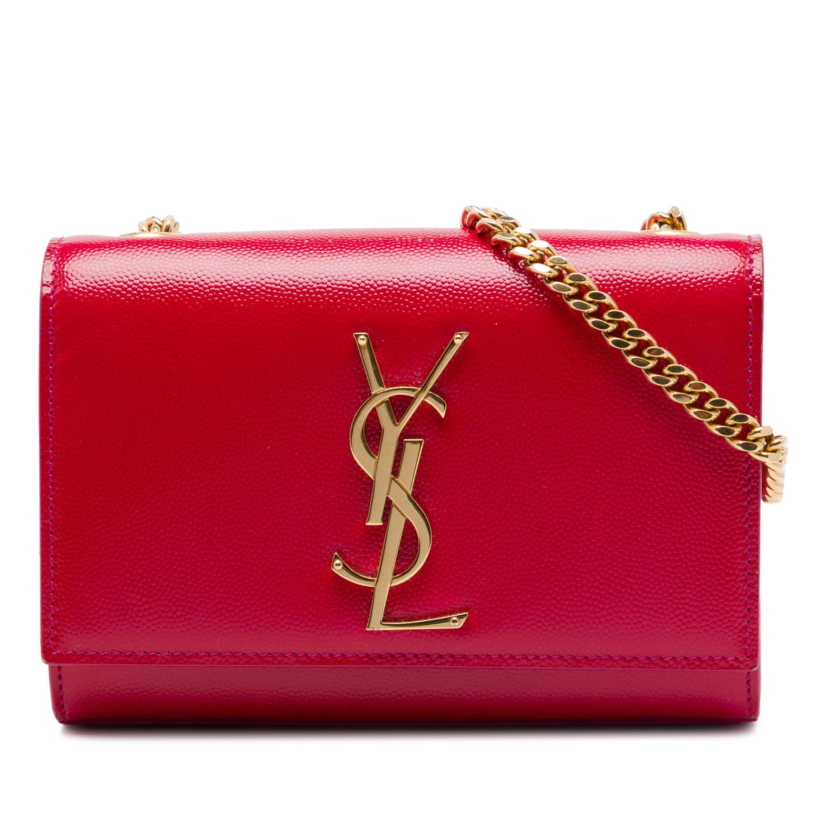 Saint Laurent Small Patent Grain de Poudre Monogram Kate Crossbody