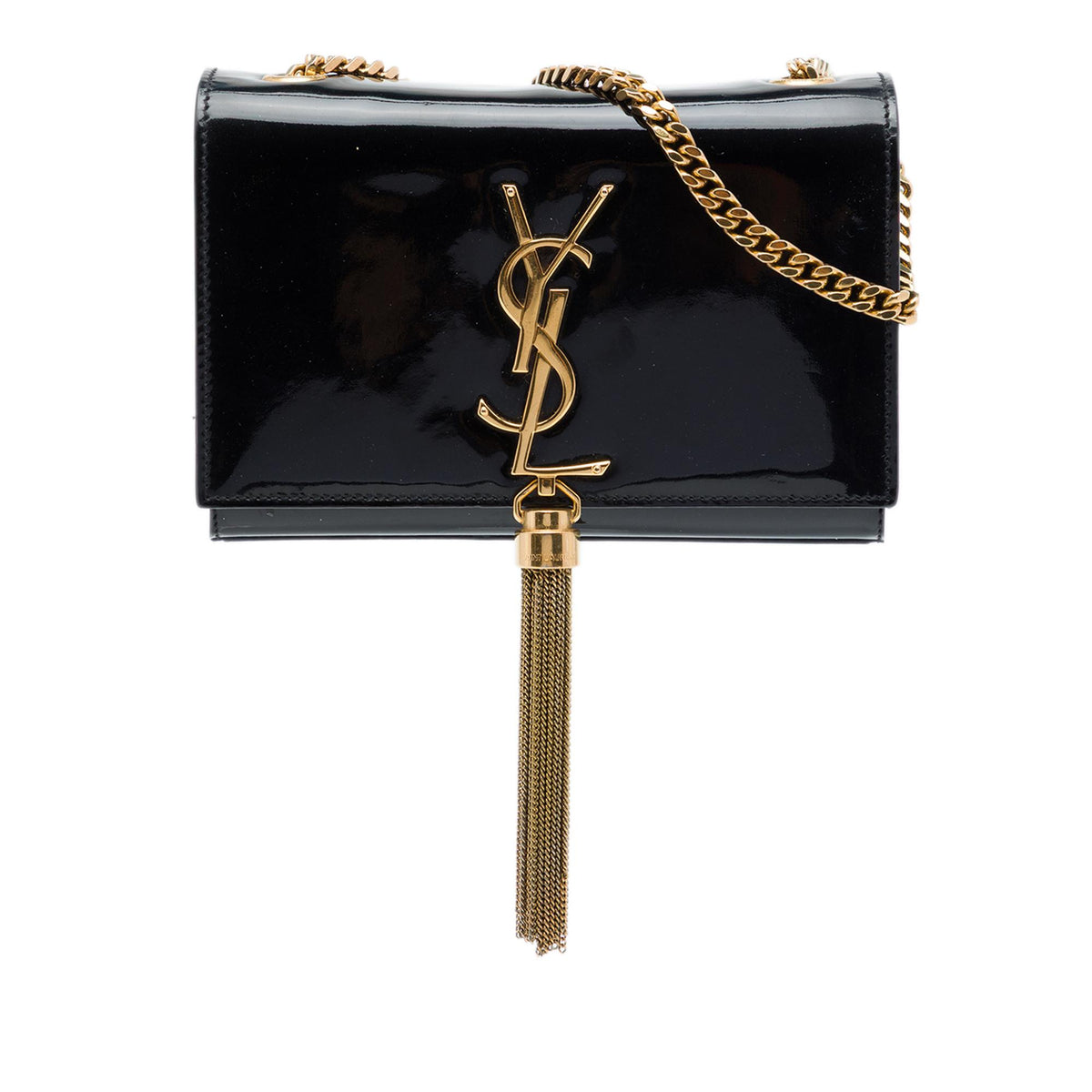Saint Laurent Small Patent Monogram Kate Tassel Crossbody