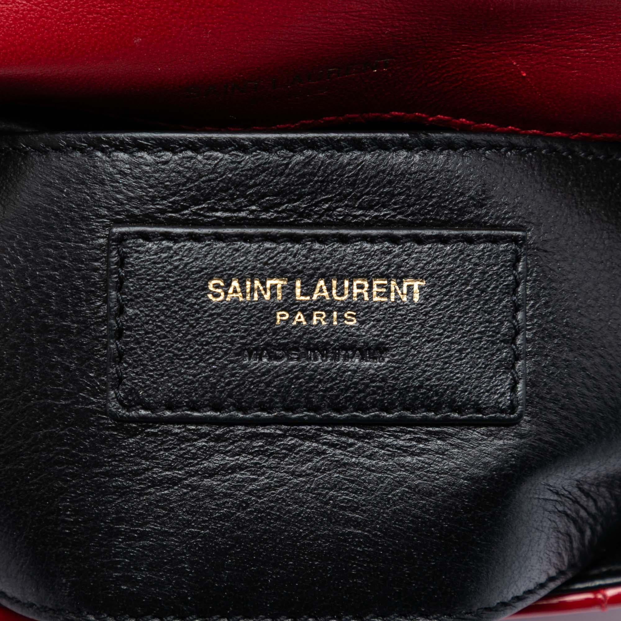 Saint Laurent Small Patent Monogram Vicky Chain Bag