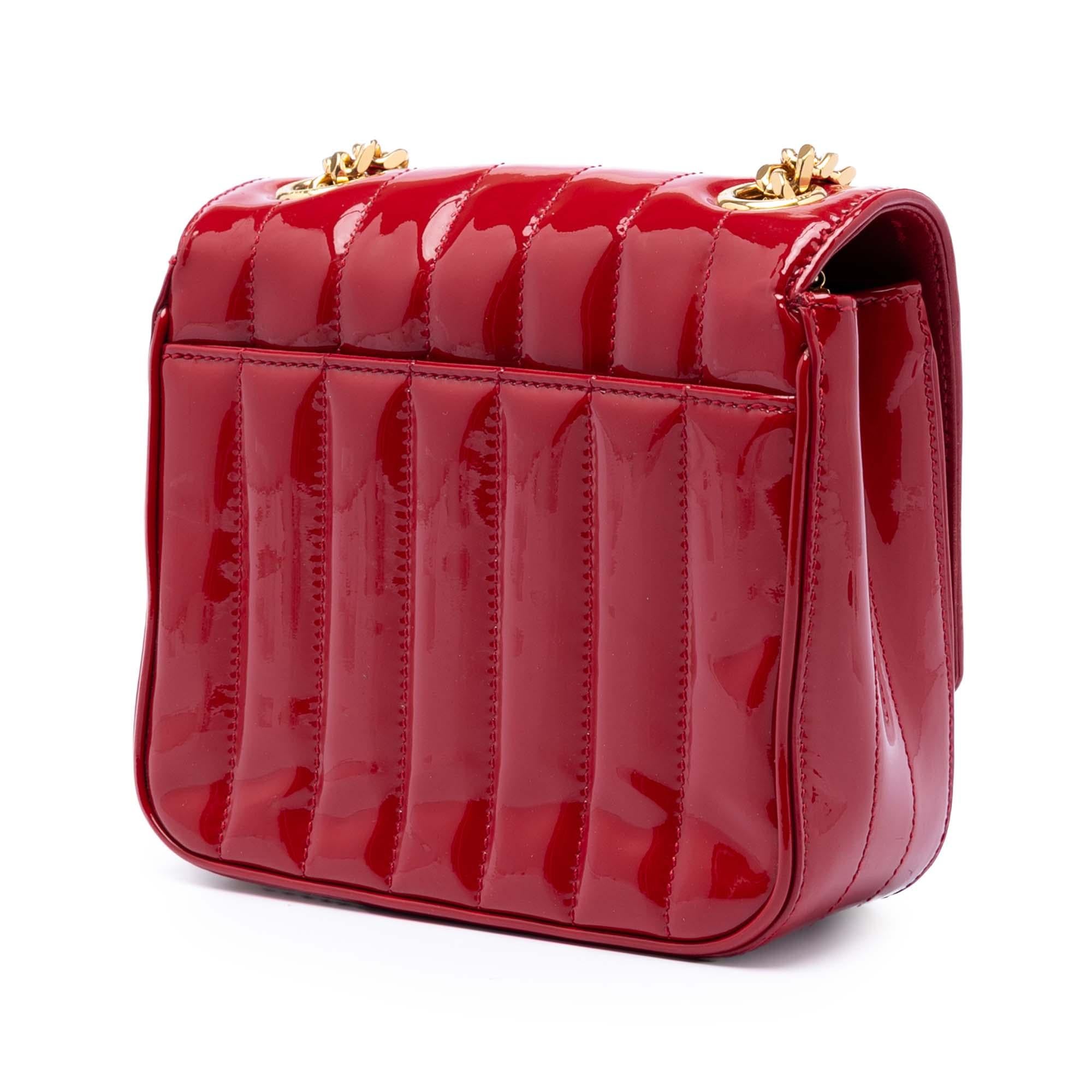 Saint Laurent Small Patent Monogram Vicky Chain Bag