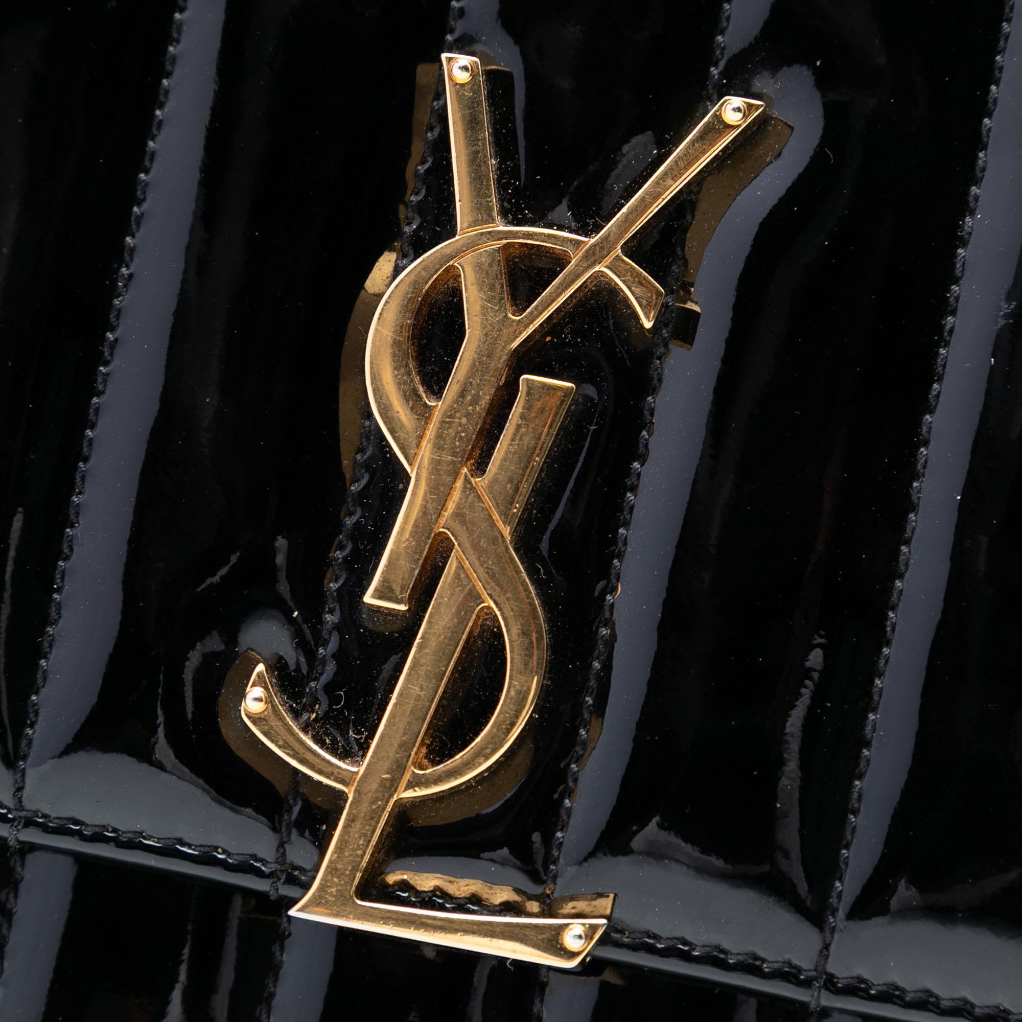 Saint Laurent Small Patent Monogram Vicky Chain Bag