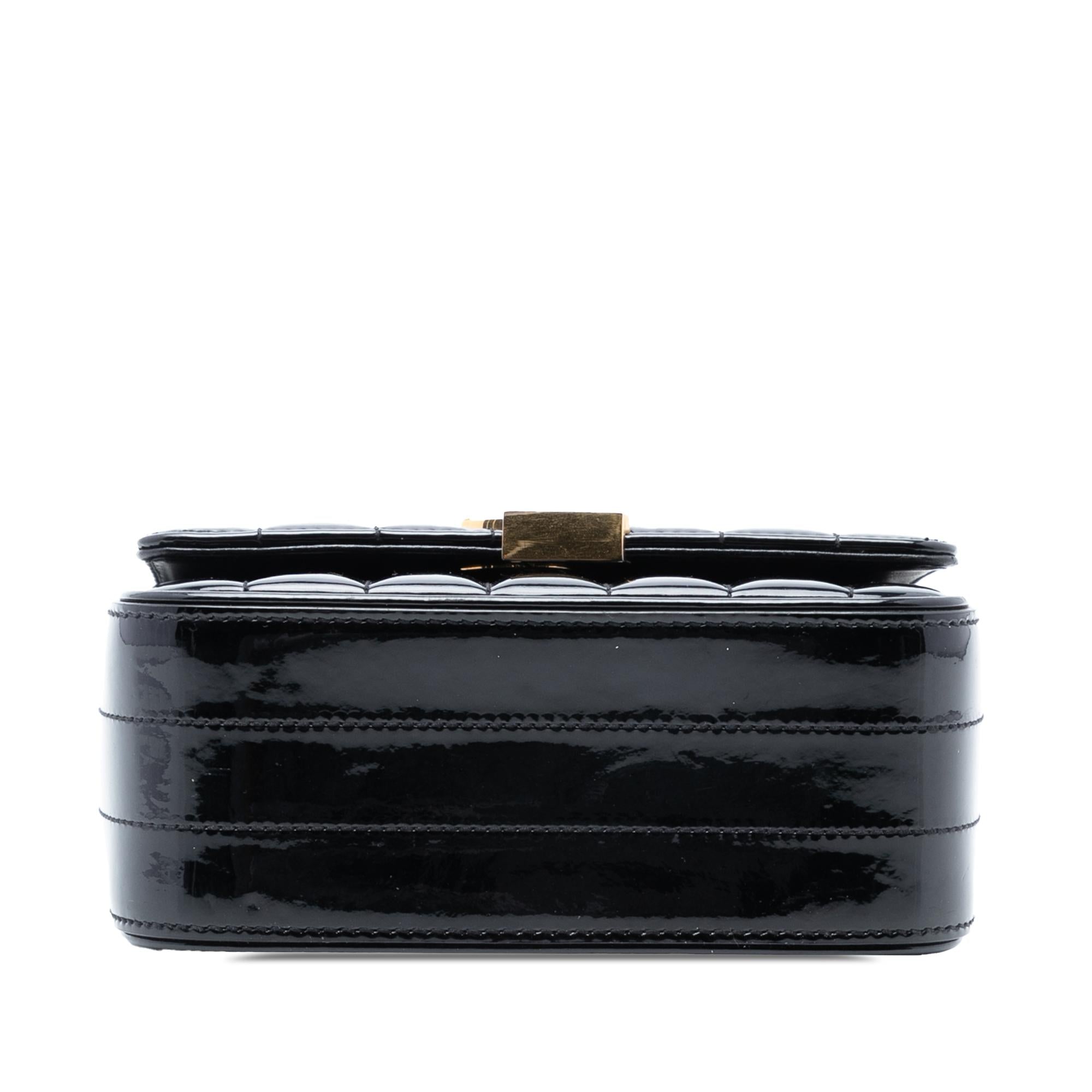 Saint Laurent Small Patent Monogram Vicky Chain Bag