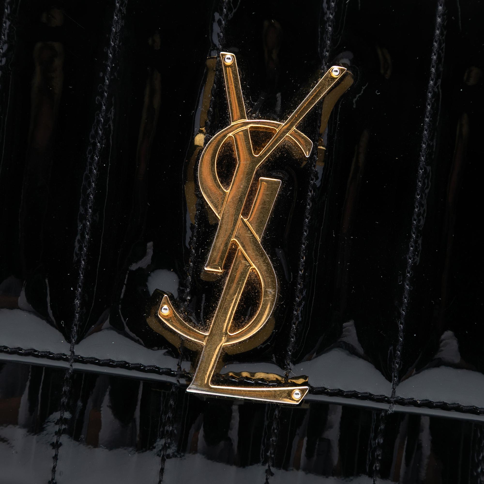 Saint Laurent Small Patent Monogram Vicky Chain Bag