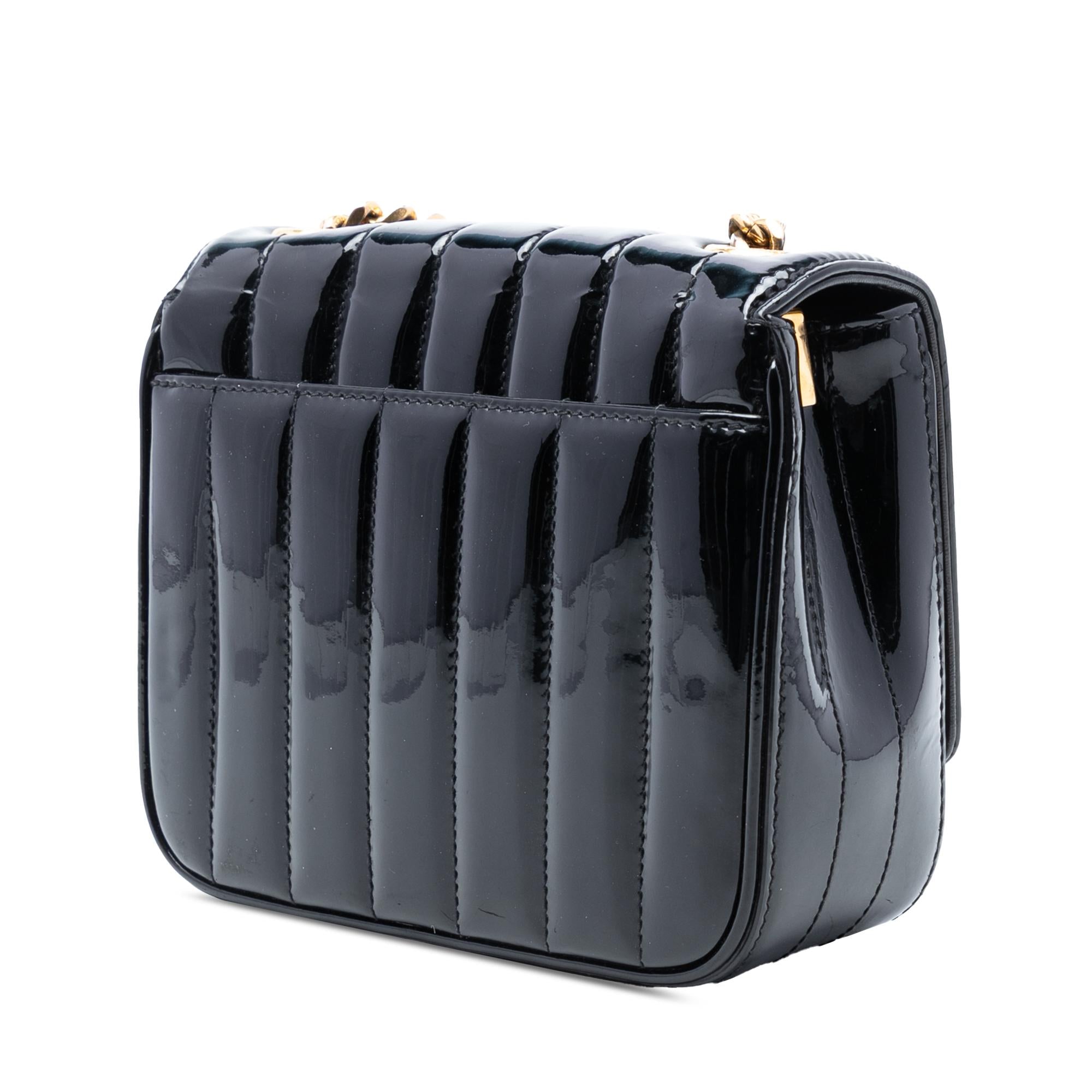 Saint Laurent Small Patent Monogram Vicky Chain Bag