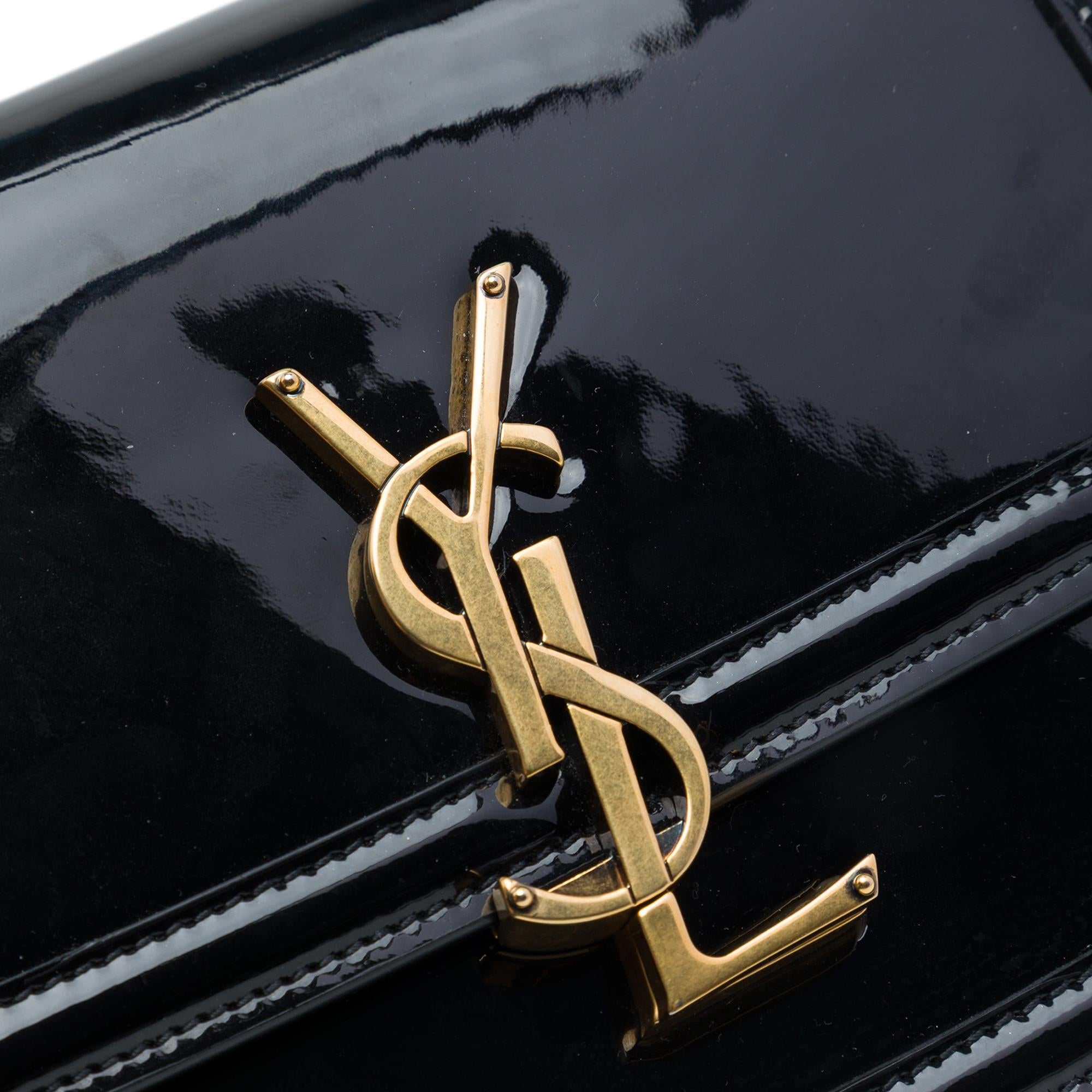 Saint Laurent Small Patent Solferino Satchel In Box
