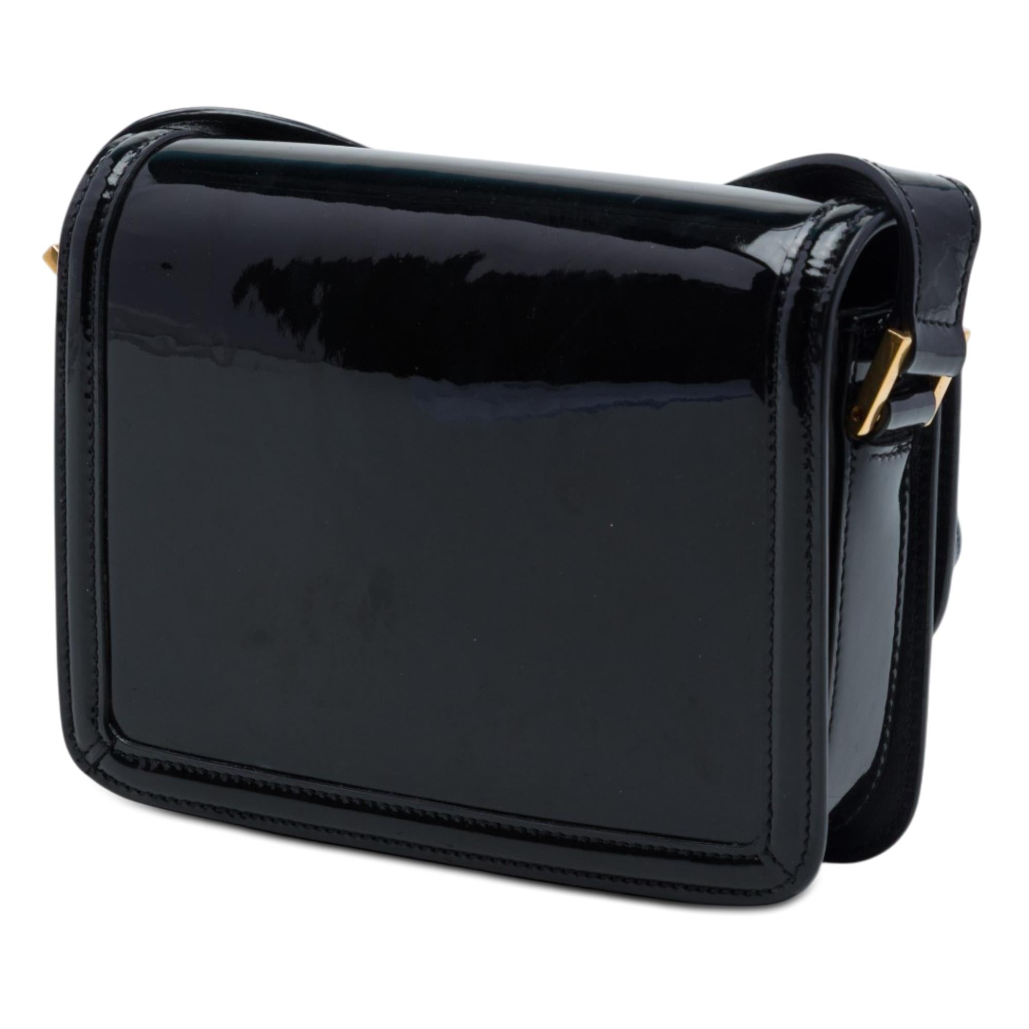 Saint Laurent Small Patent Solferino Satchel In Box