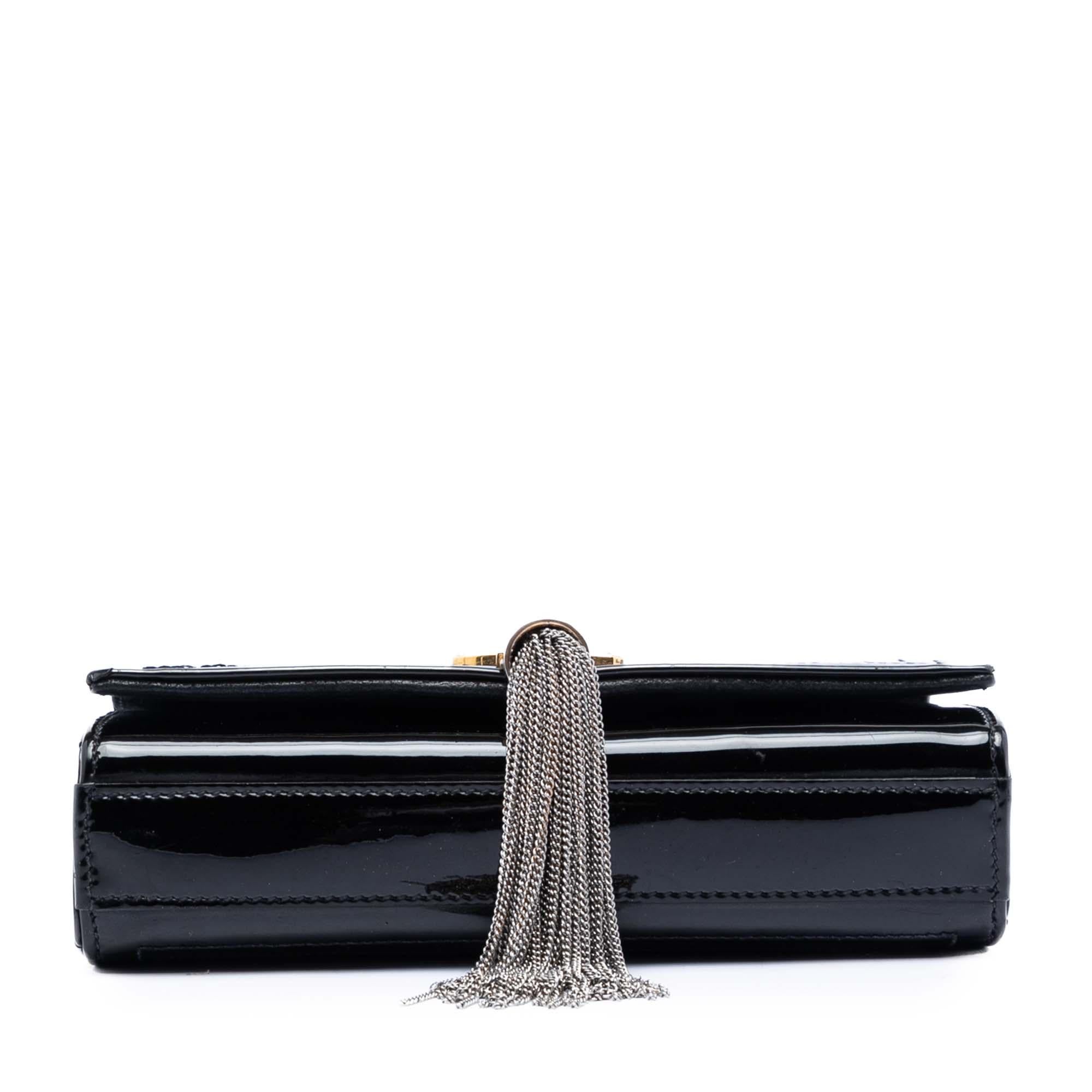 Saint Laurent Small Quilted Patent Monogram Kate Tassel Crossbody