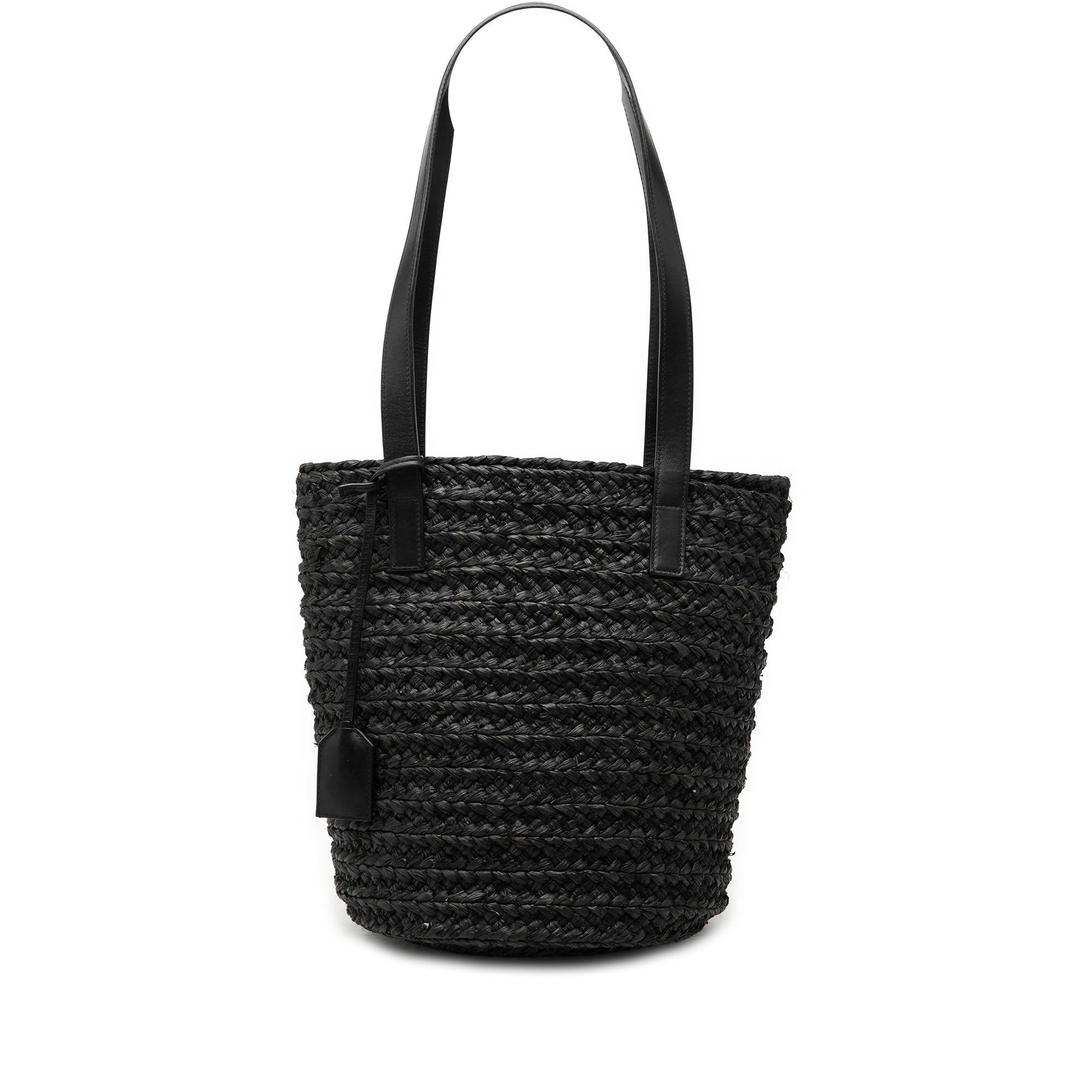 Saint Laurent Small Raffia Panier Tote