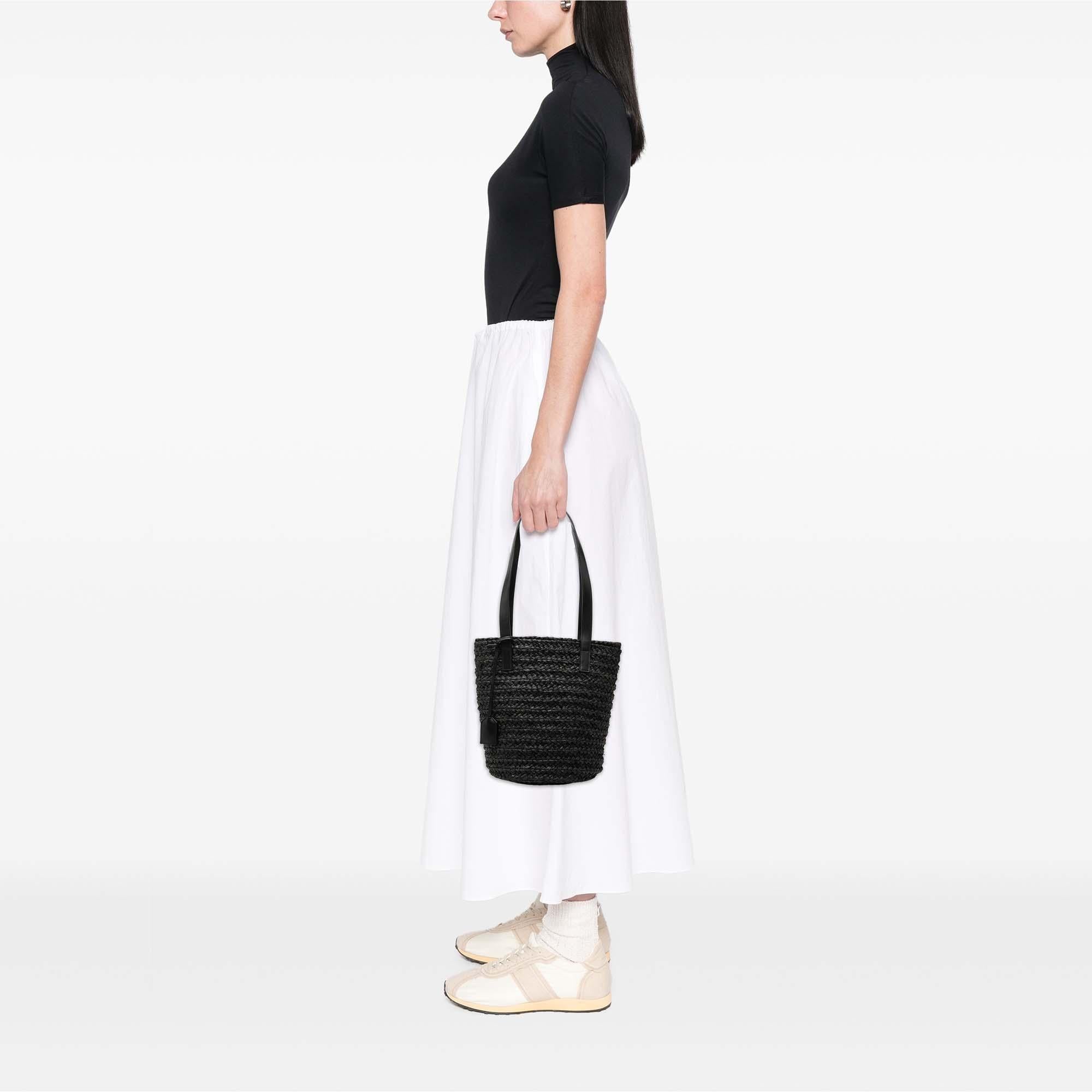 Saint Laurent Small Raffia Panier Tote