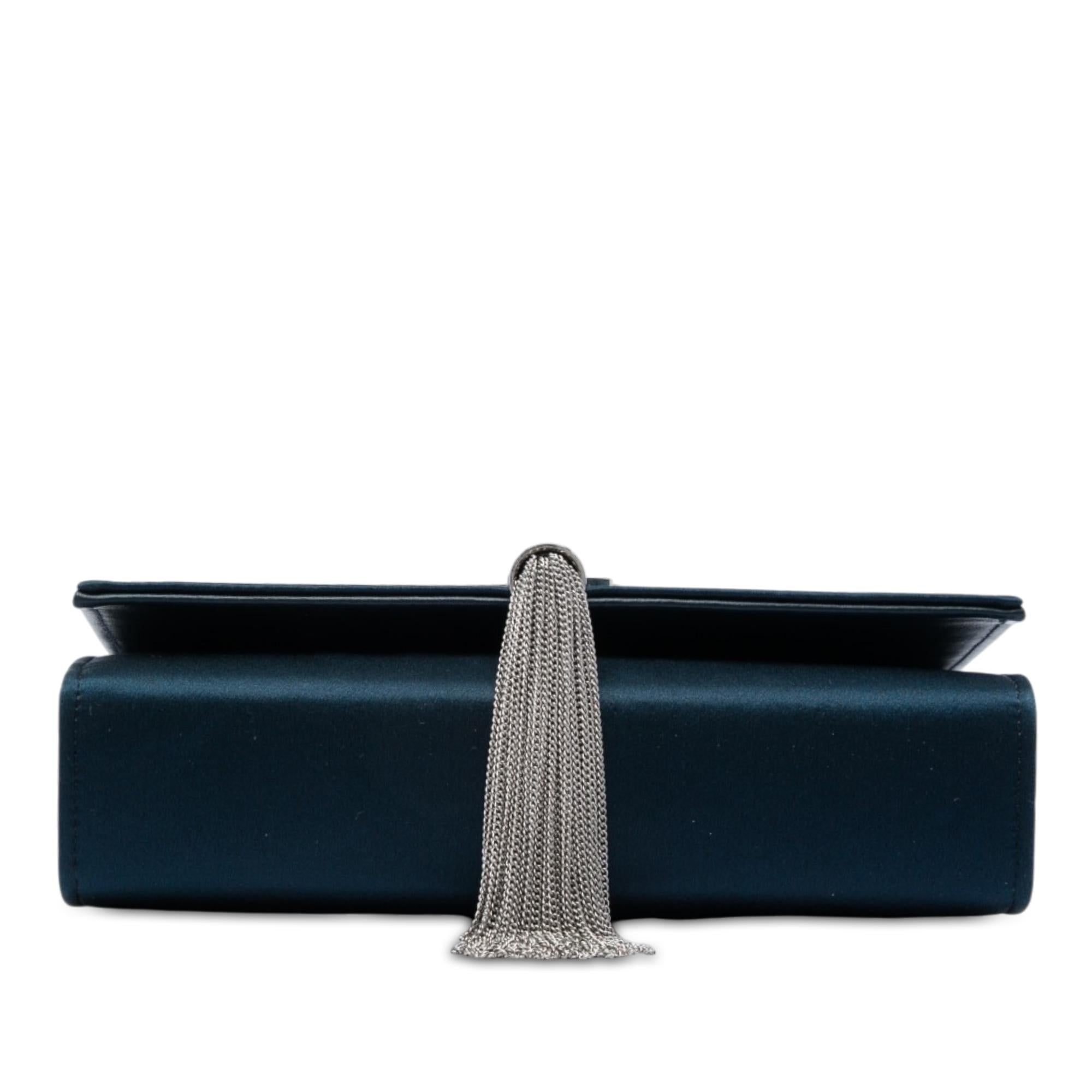 Saint Laurent Small Satin Monogram Kate Tassel Crossbody