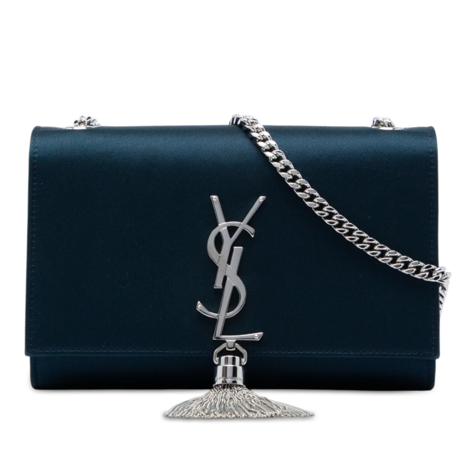 Saint Laurent Small Satin Monogram Kate Tassel Crossbody
