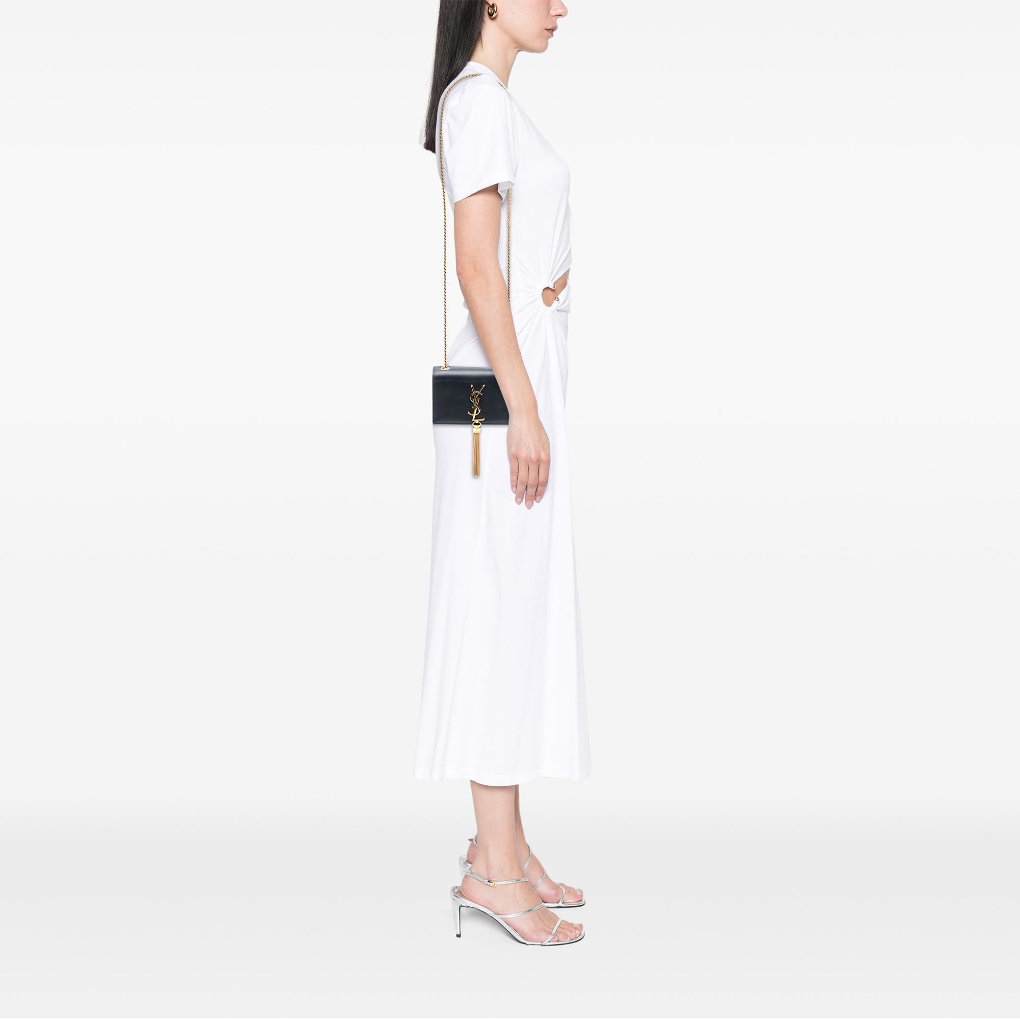 Saint Laurent Small Smooth Calfskin Monogram Kate Tassel Crossbody
