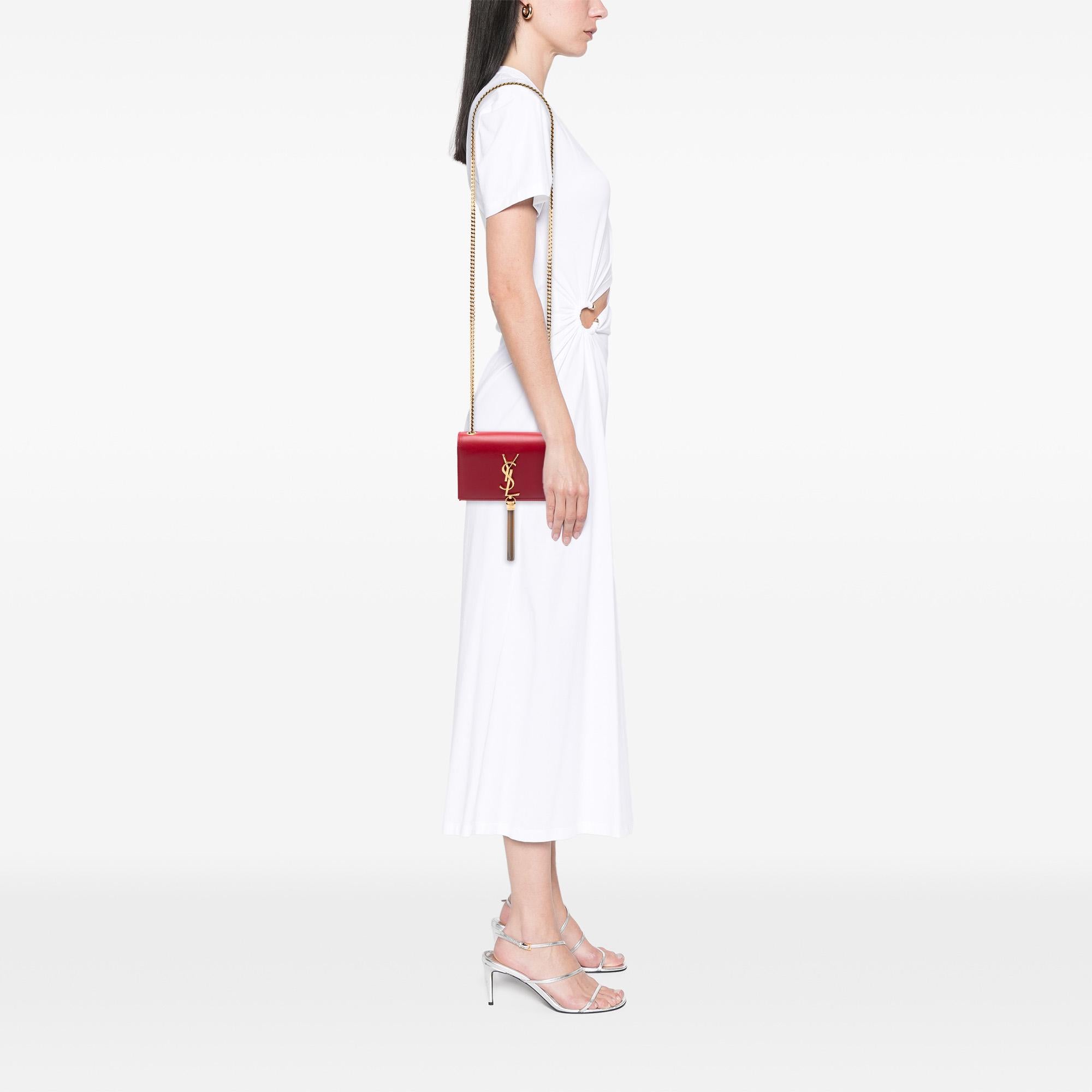 Saint Laurent Small Smooth Calfskin Monogram Kate Tassel Crossbody