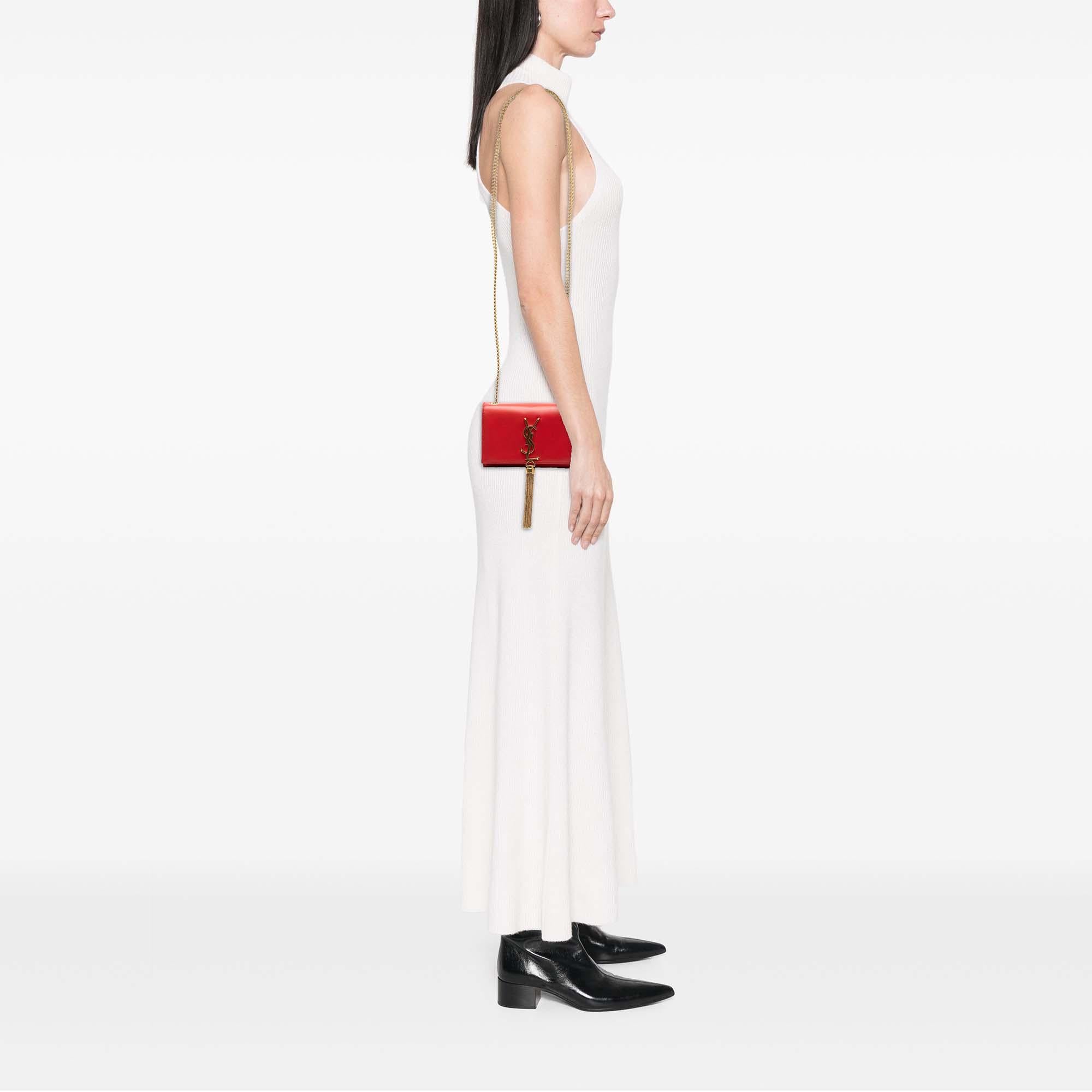 Saint Laurent Small Smooth Calfskin Monogram Kate Tassel Crossbody