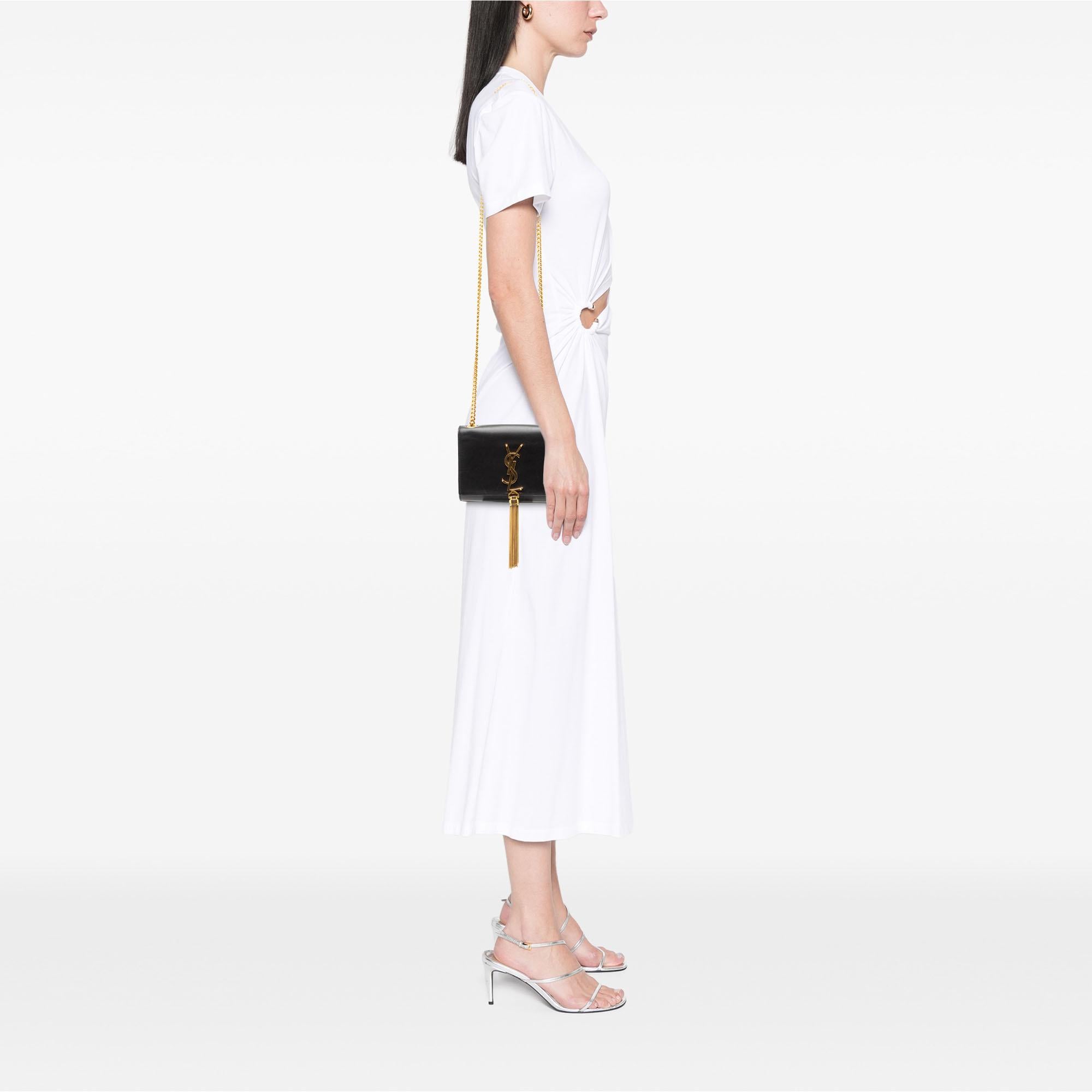Saint Laurent Small Smooth Calfskin Monogram Kate Tassel Crossbody