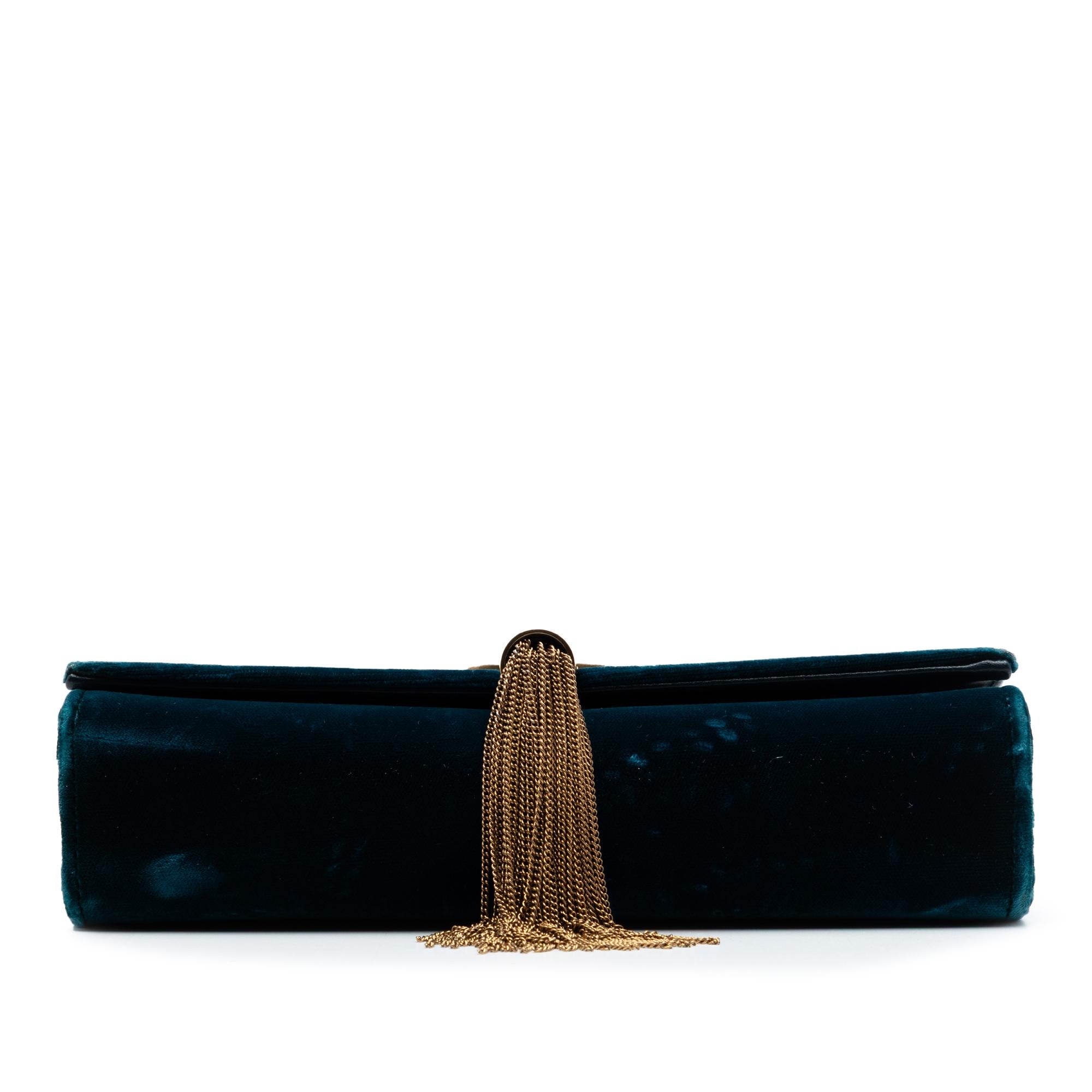 Saint Laurent Small Velvet Monogram Kate Tassel Crossbody