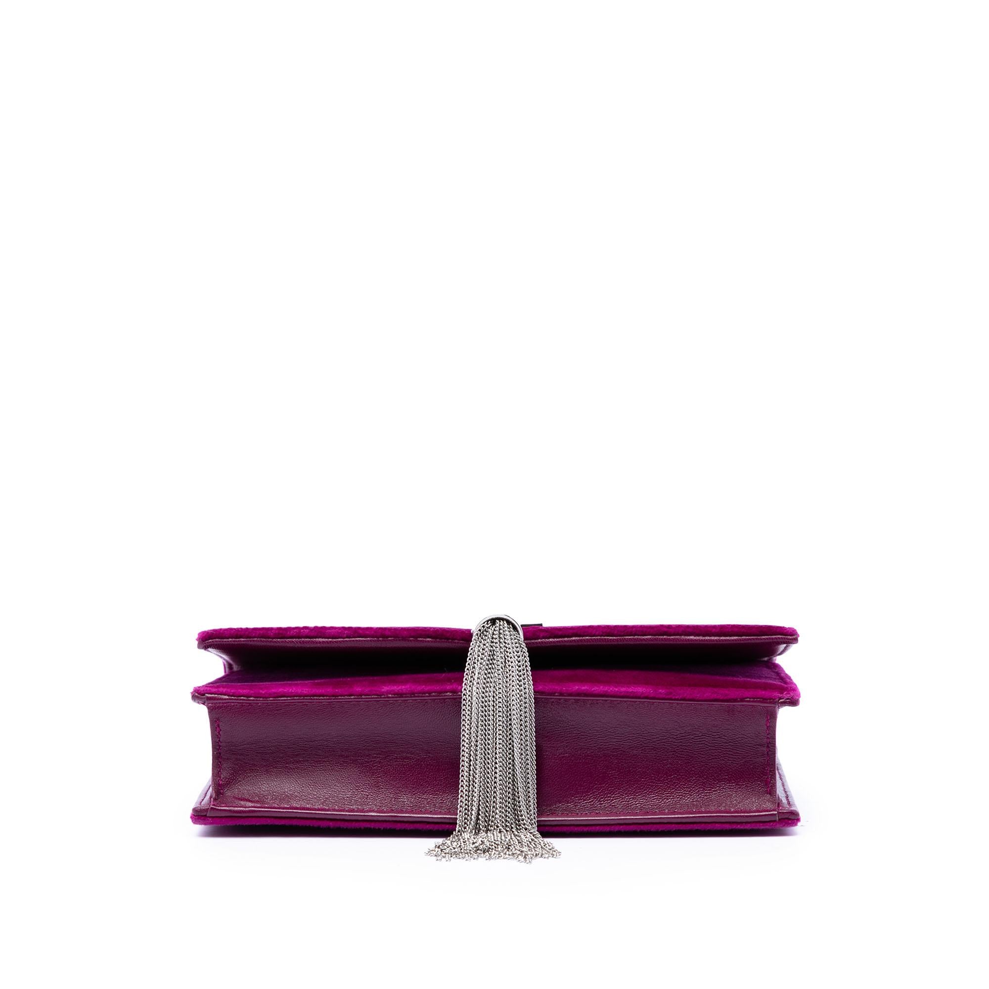 Saint Laurent Small Velvet Monogram Kate Tassel Crossbody