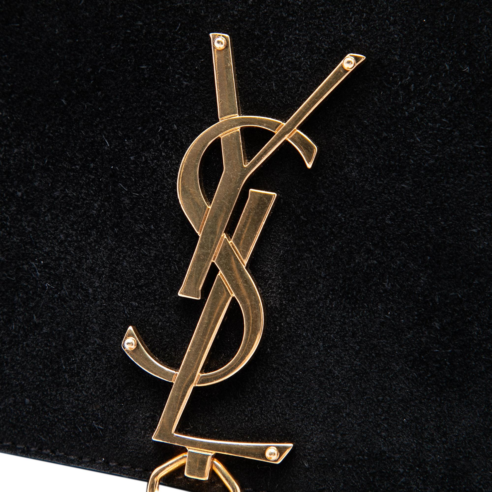 Saint Laurent Small Velvet Monogram Kate Tassel Crossbody