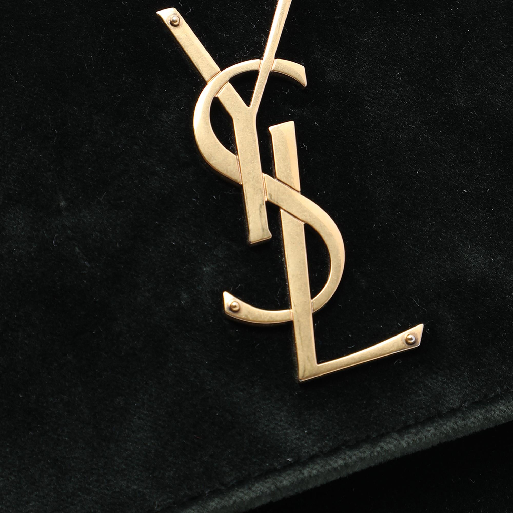 Saint Laurent Small Velvet Monogram Sunset Crossbody