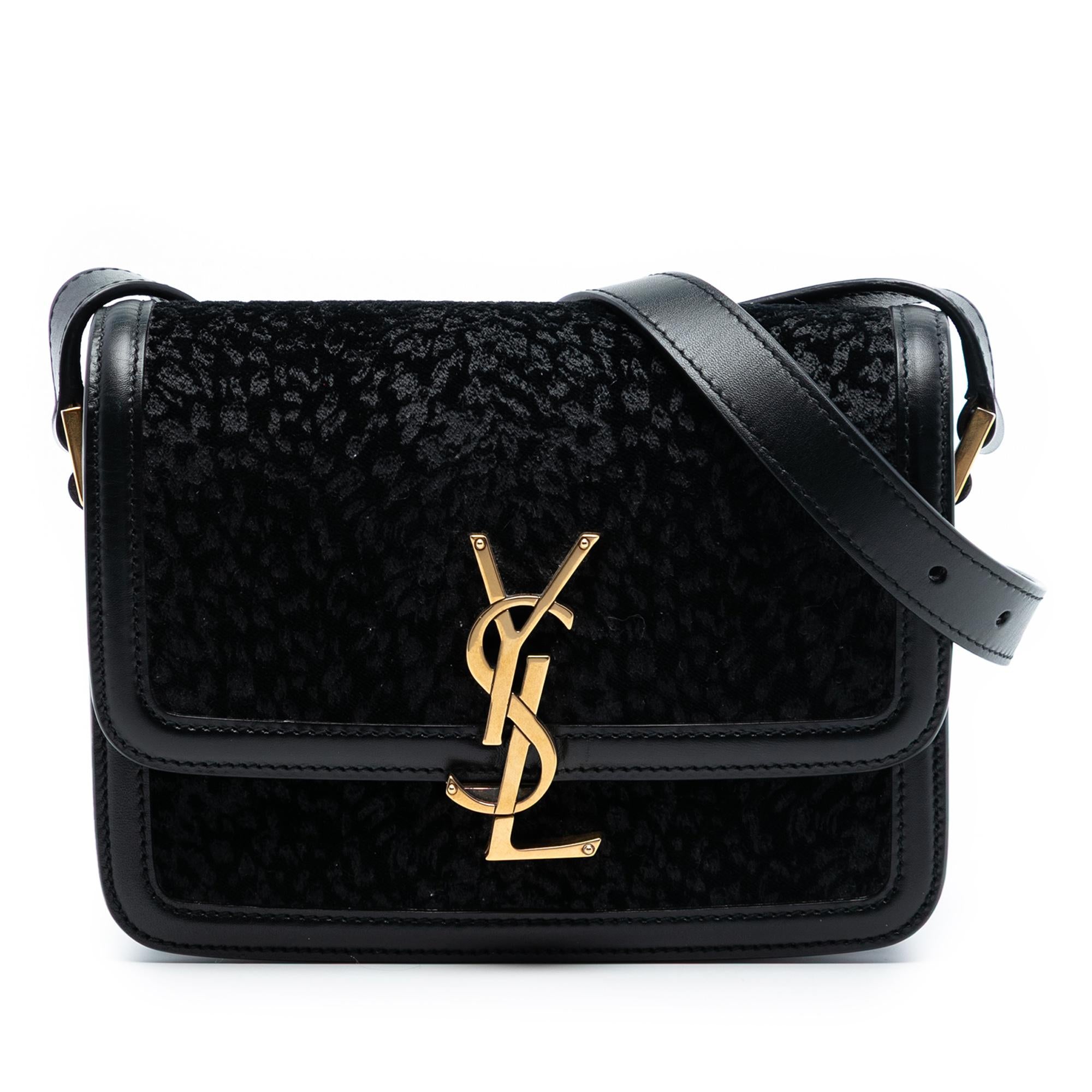 Saint Laurent Small Velvet Solferino Satchel In Box
