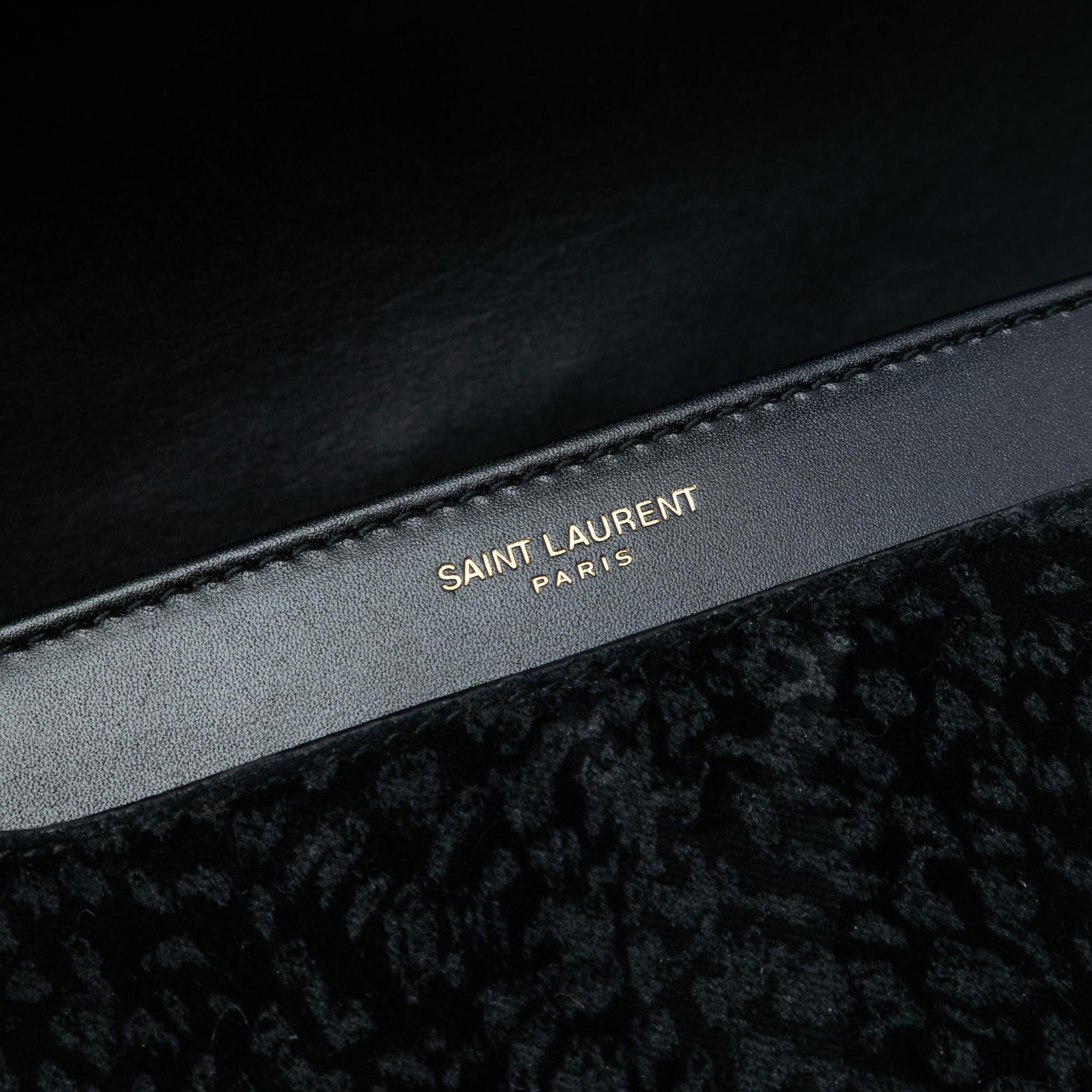 Saint Laurent Small Velvet Solferino Satchel In Box