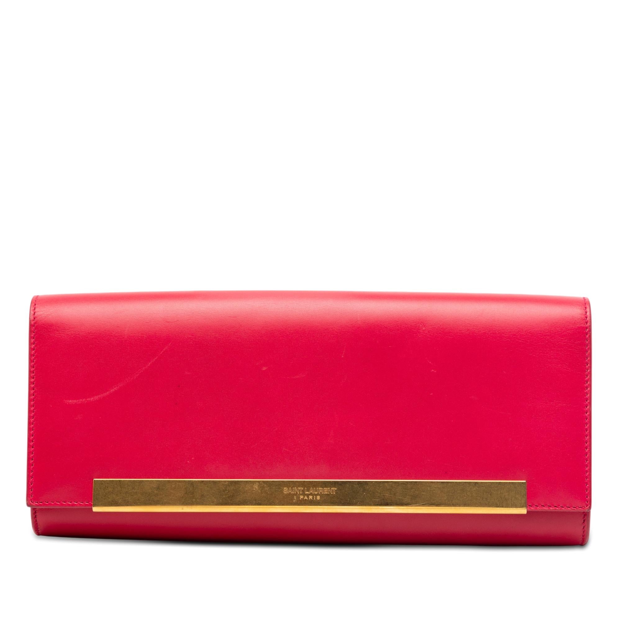Saint Laurent Smooth Calfskin Lutetia Flap Clutch