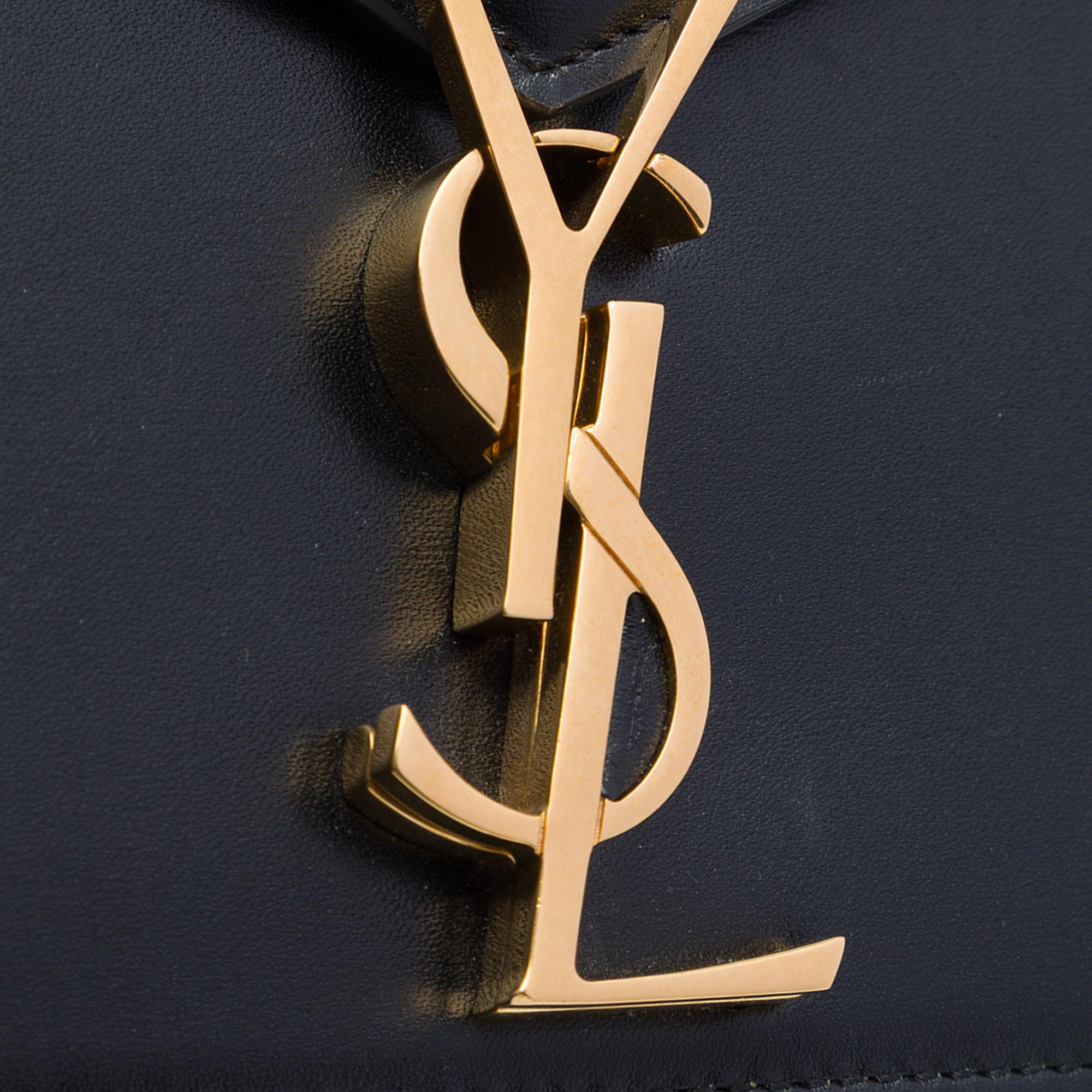Saint Laurent Smooth Calfskin Monogram Cassandra Clasp Bag