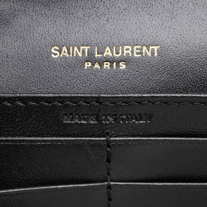 Saint Laurent Smooth Calfskin Monogram Cassandre Chain Wallet (SHF-v1q6uC)