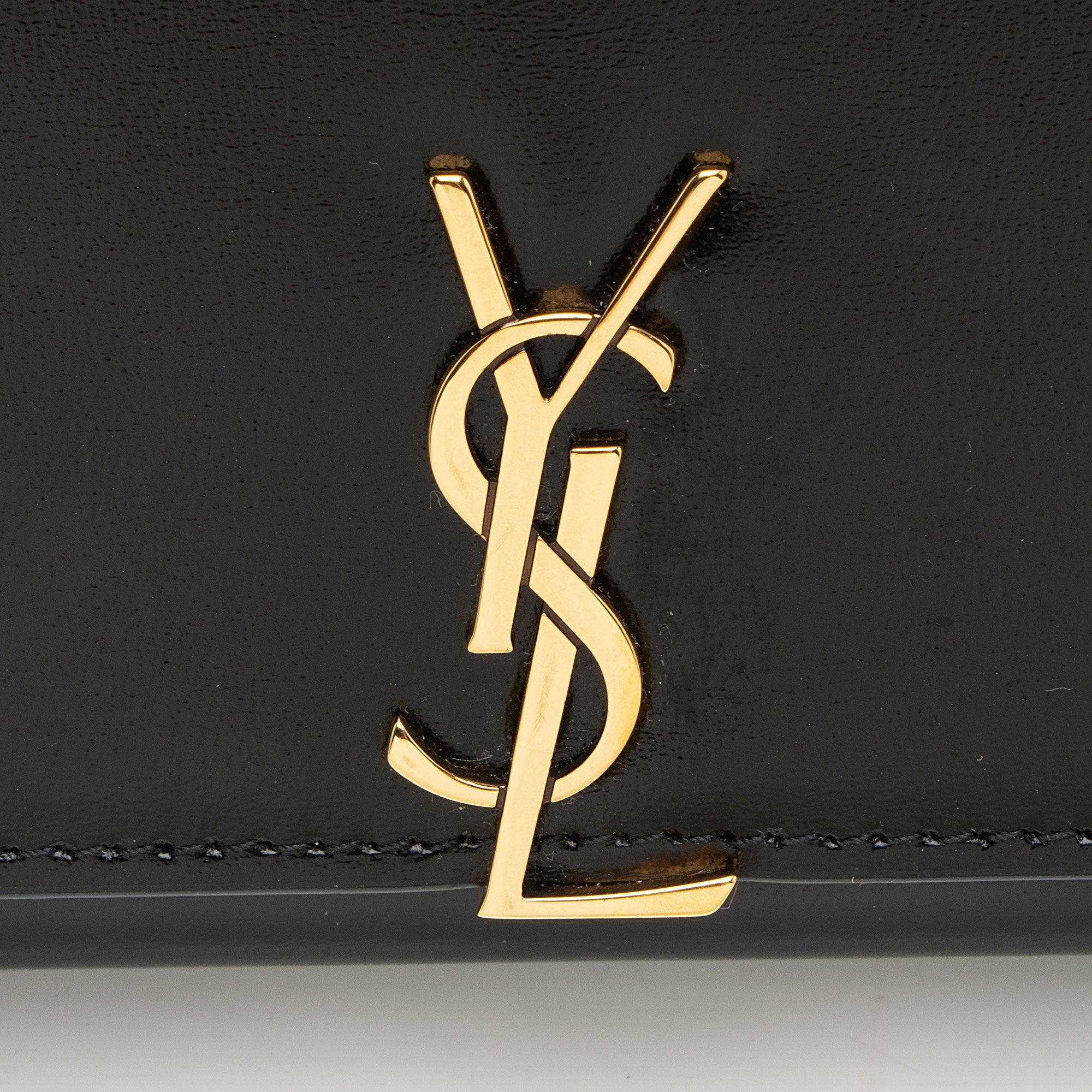 Saint Laurent Smooth Calfskin Monogram Cassandre Chain Wallet
