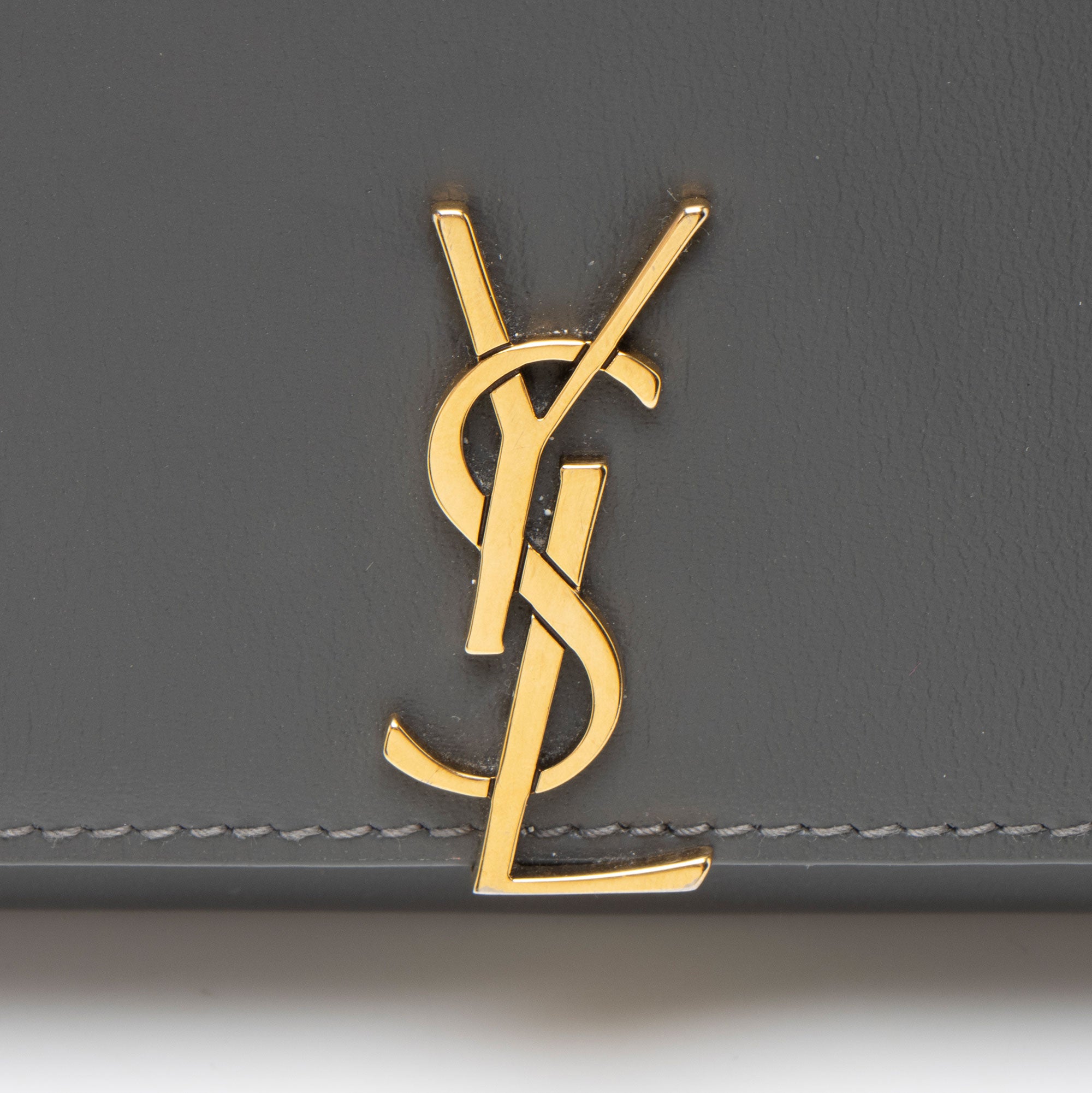 Saint Laurent Smooth Calfskin Monogram Cassandre Chain Wallet