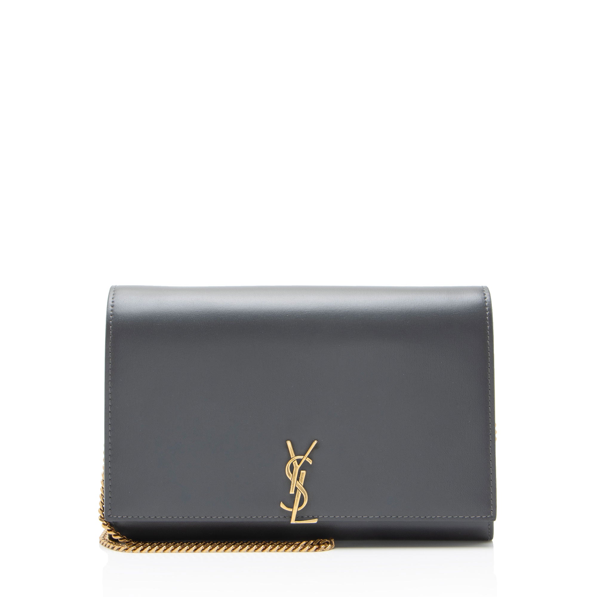 Saint Laurent Smooth Calfskin Monogram Cassandre Chain Wallet