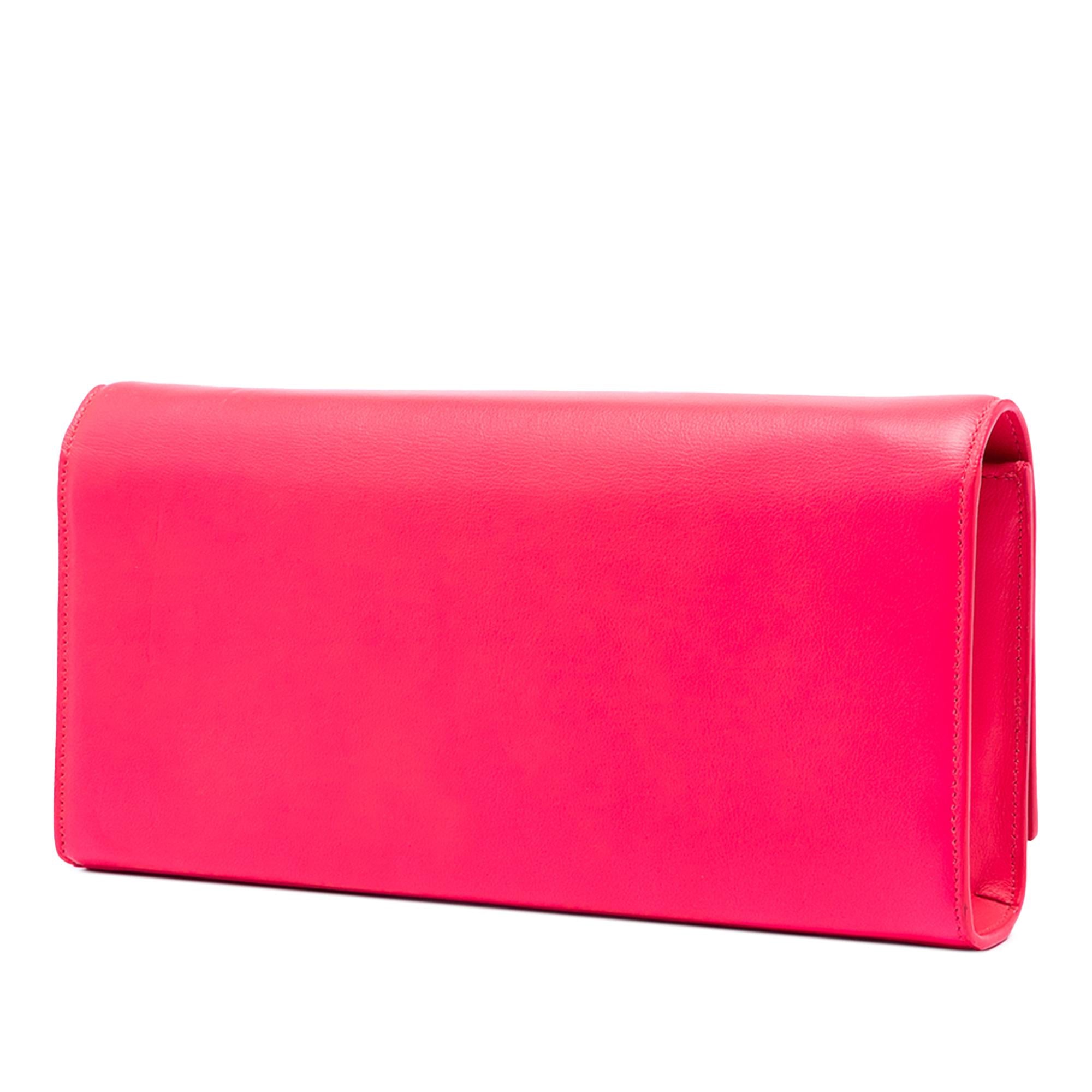 Saint Laurent Smooth Calfskin Monogram Cassandre Clutch