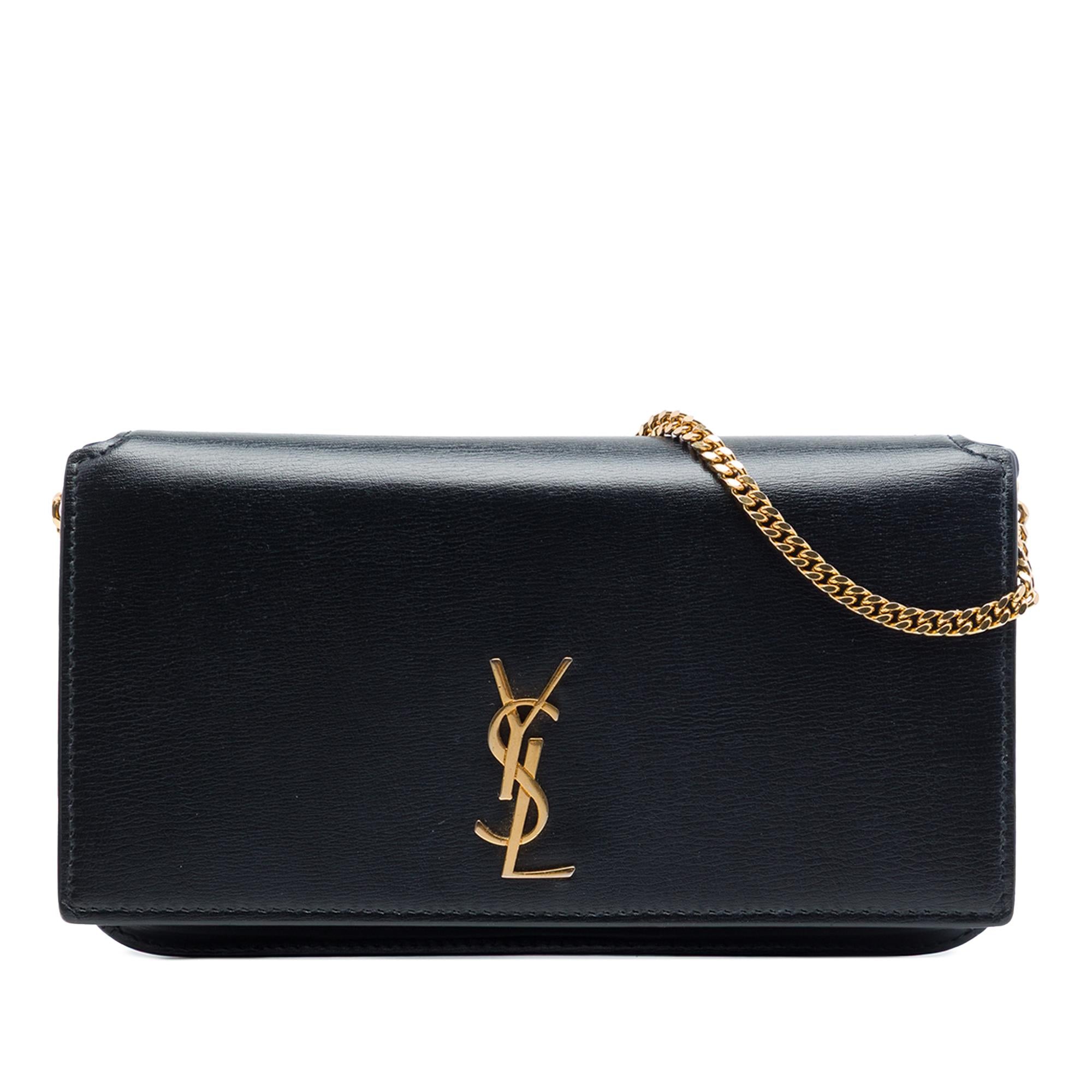 Saint Laurent Smooth Calfskin Monogram Cassandre Phone Holder