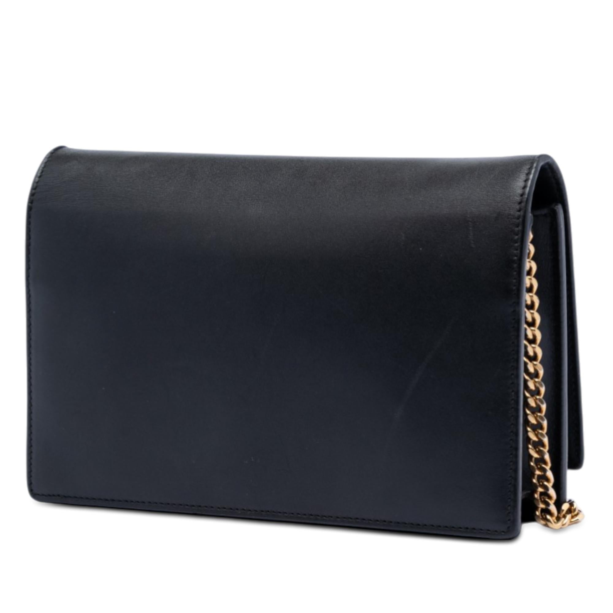 Saint Laurent Smooth Calfskin Monogram Kate Tassel Chain Wallet