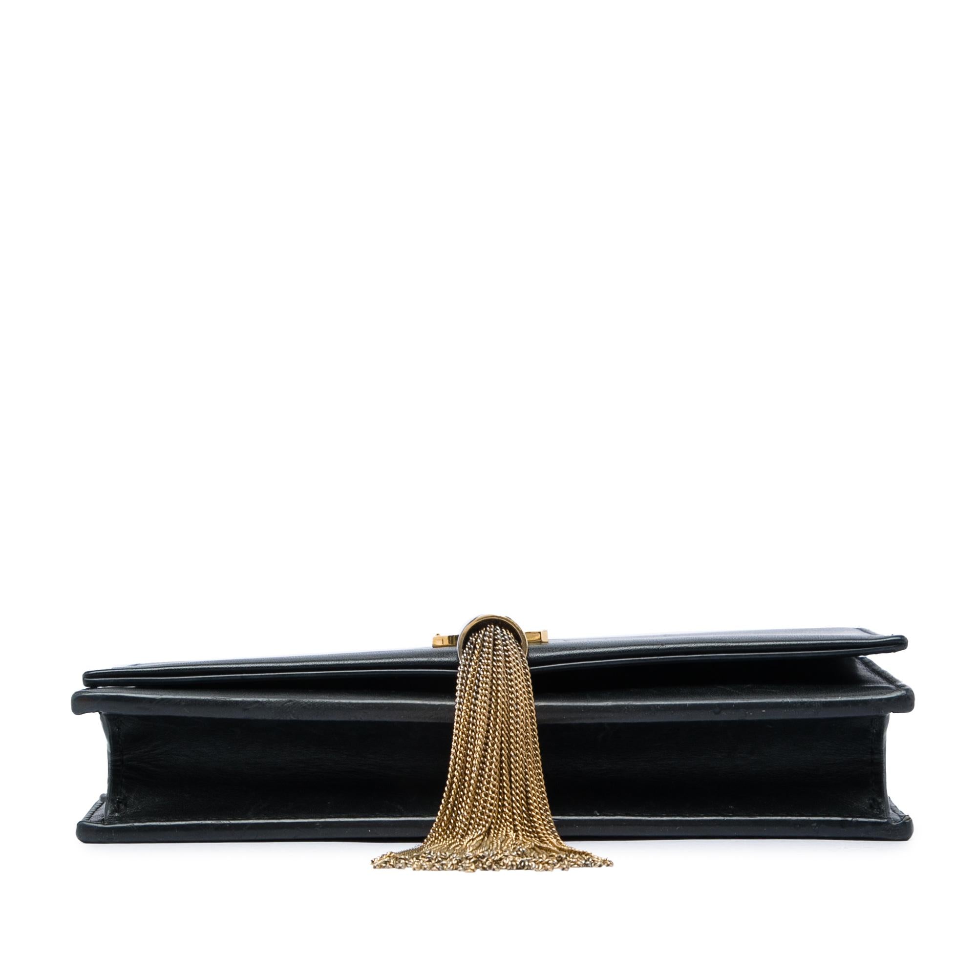 Saint Laurent Smooth Calfskin Monogram Kate Tassel Chain Wallet