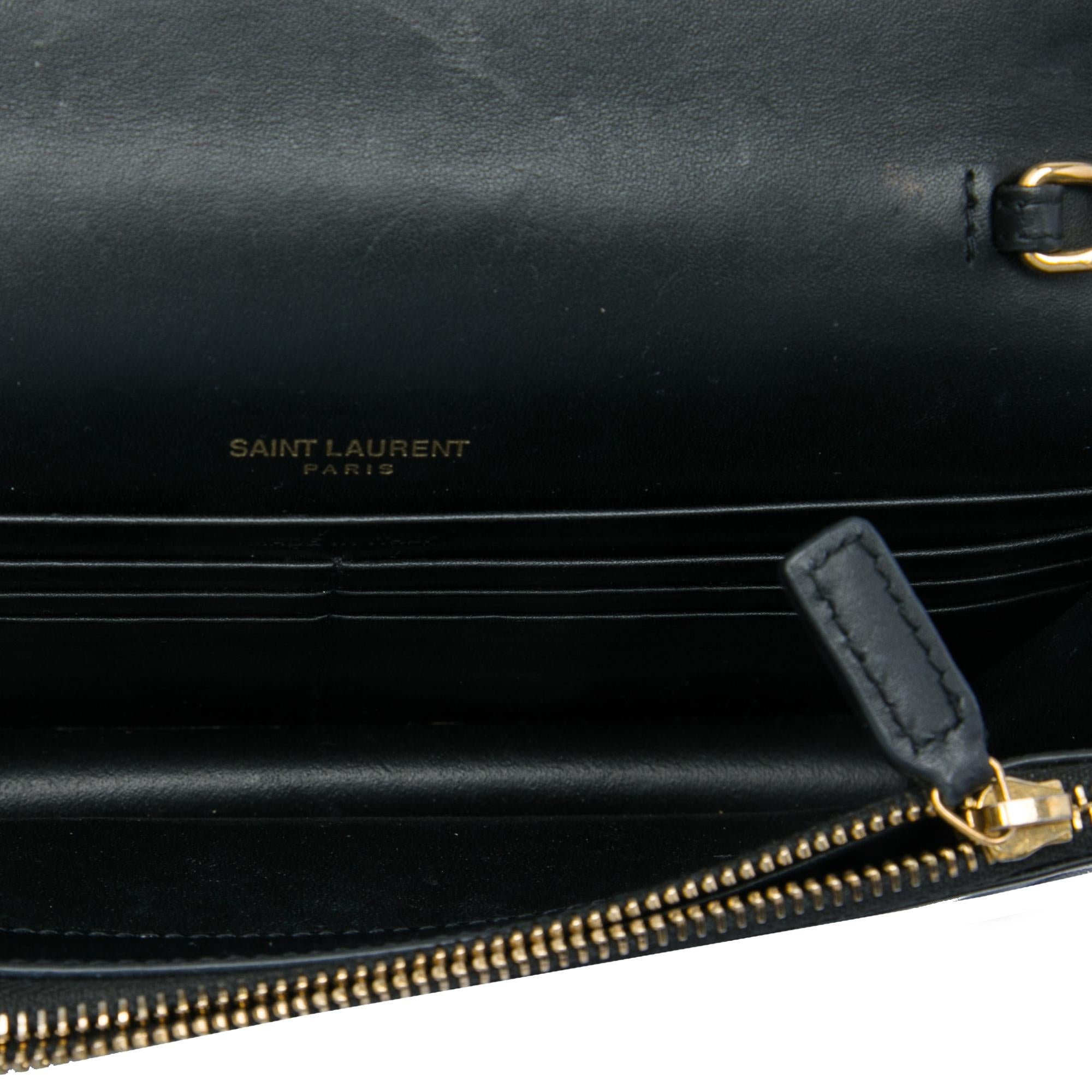 Saint Laurent Smooth Calfskin Monogram Kate Tassel Chain Wallet