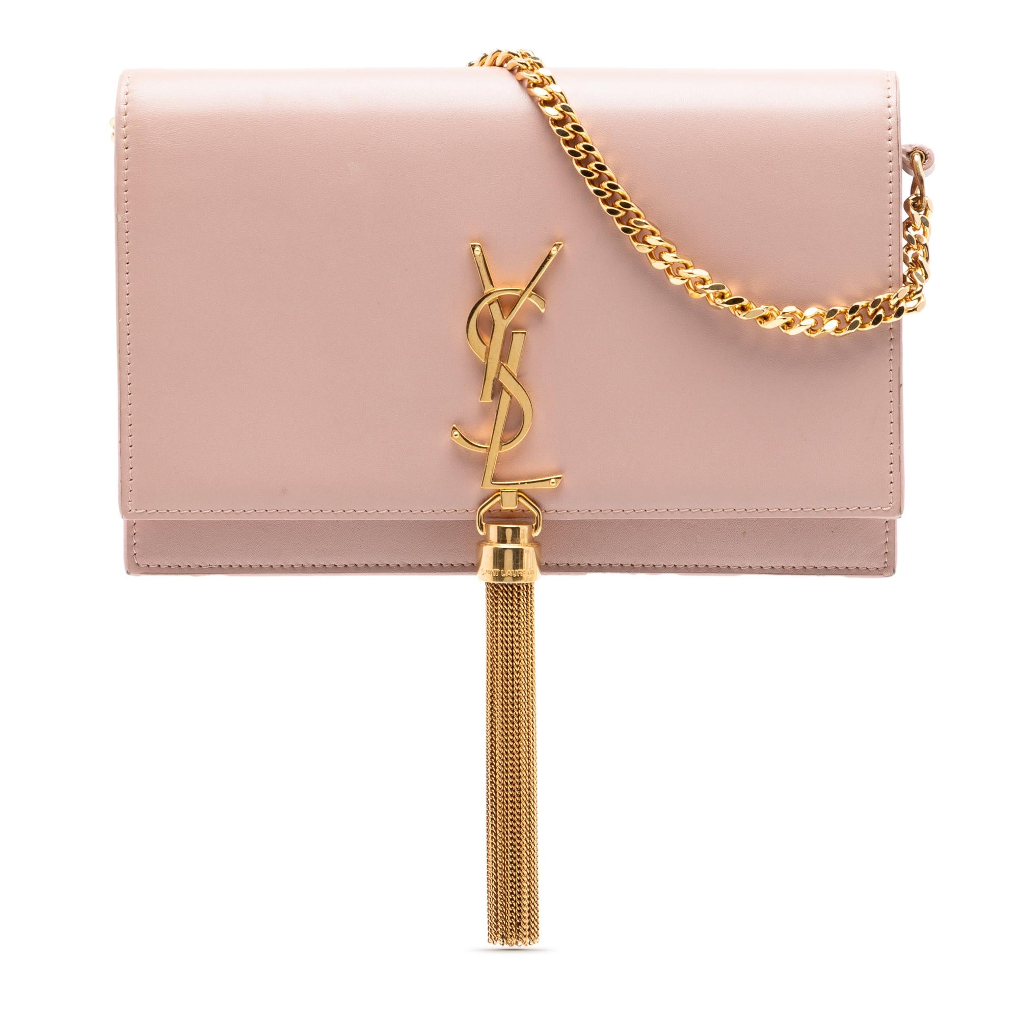 Saint Laurent Smooth Calfskin Monogram Kate Tassel Wallet on Chain