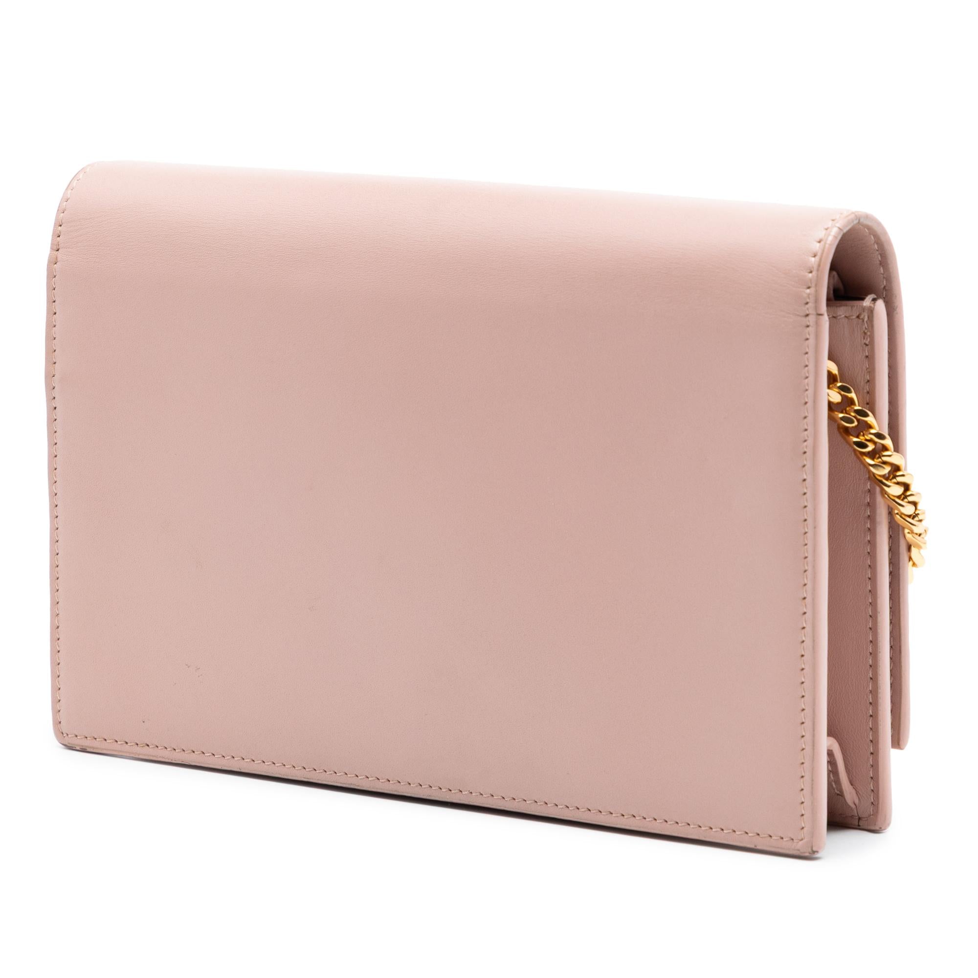 Saint Laurent Smooth Calfskin Monogram Kate Tassel Wallet on Chain